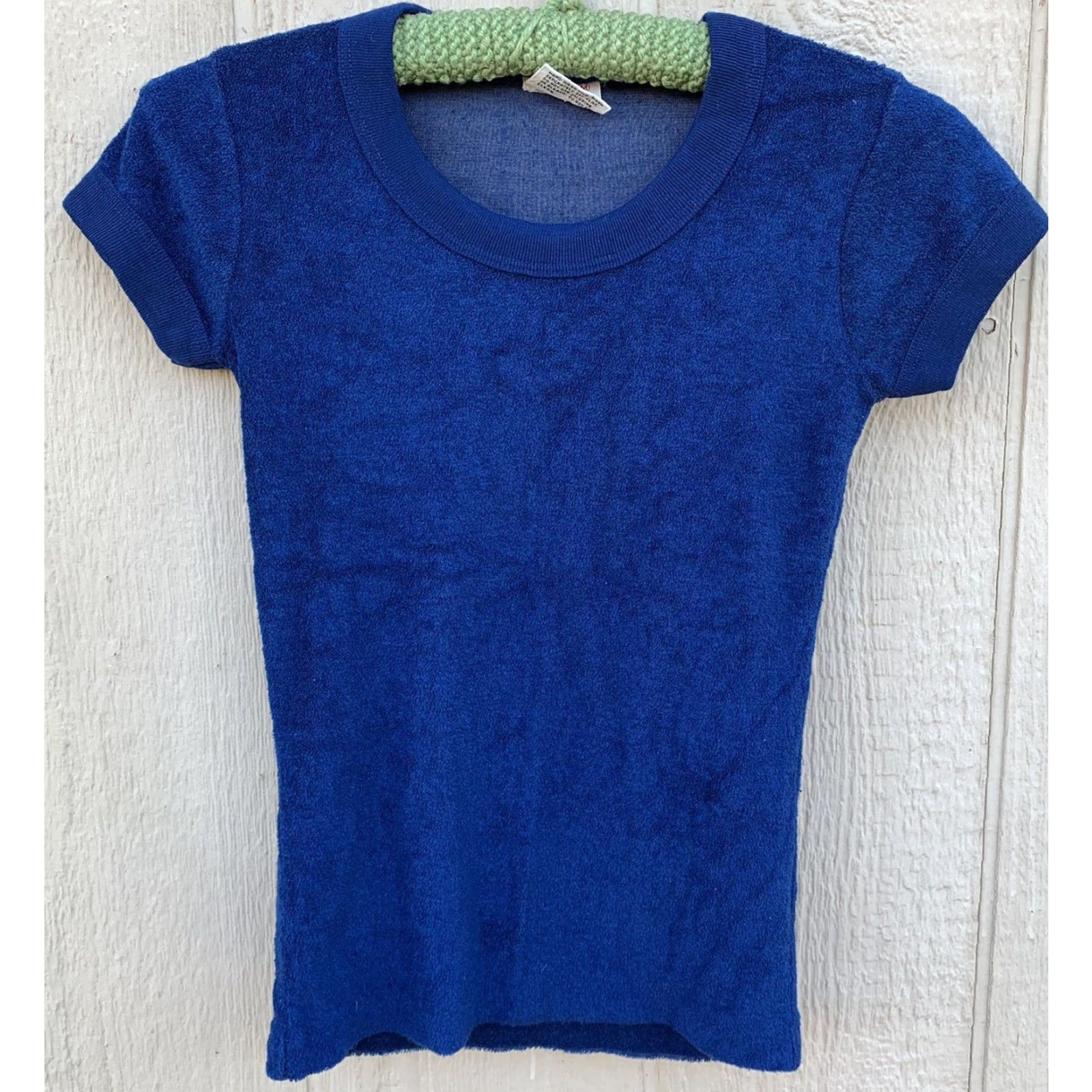 CLOT VINTAGE WPL 8134 T-Shirt Shirt Women size M Blue Terry Cloth 60s 70s Mod Hippie Beach 1960s 1970s Multiharvest Size M / US 6-8 / IT 42-44 - 2 Thumbnail