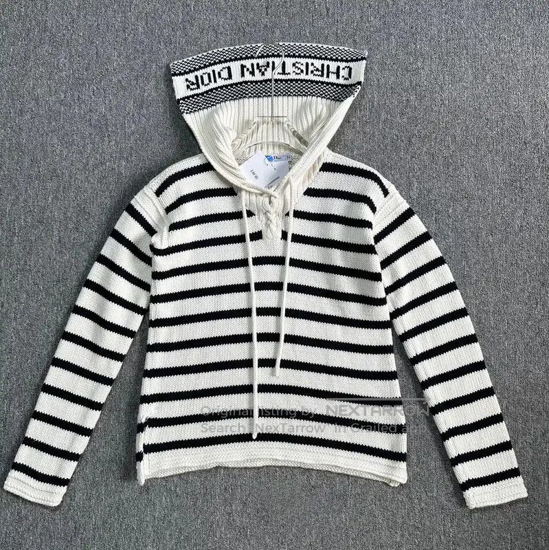 Dior Dior Striped Hoodie in Beige and Black . Size L / US 10 / IT 46 - 1 Thumbnail