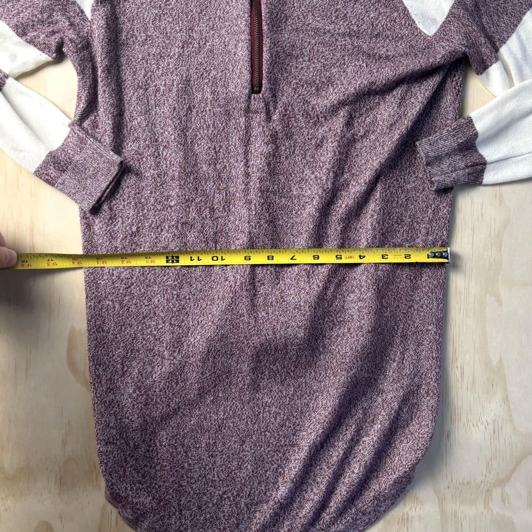 Vintage Womens Sweater Shirt Purple Striped Crew Neck 1/4 Zip Long Raglan Sleeve Tunic Medium Size M / US 6-8 / IT 42-44 - 4 Thumbnail