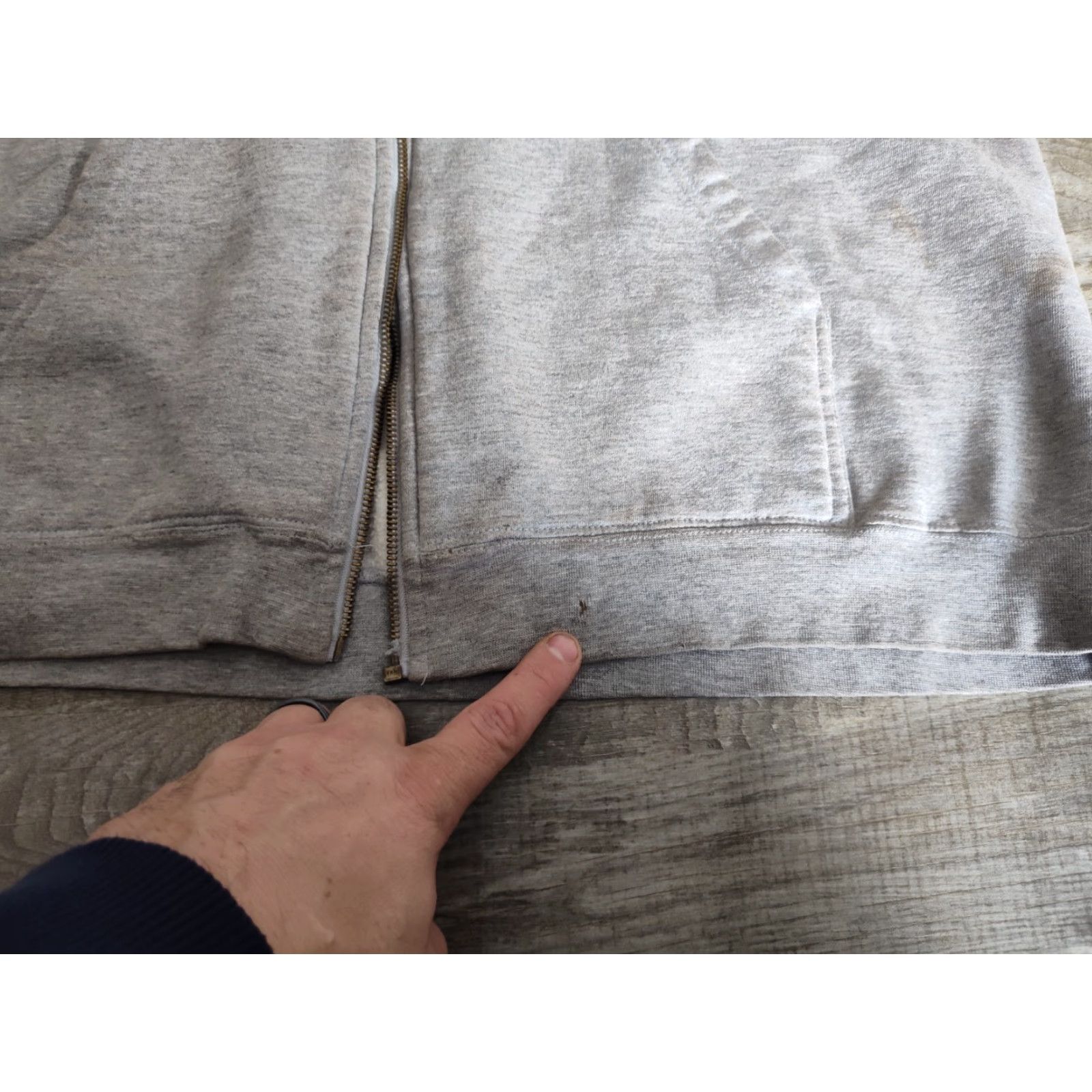 Vintage VINTAGE Top Heavy Hoodie Men's XL Gray Full Zip Grunge Biker Graphic Print Shirt? Size US XL / EU 56 / 4 - 7 Thumbnail