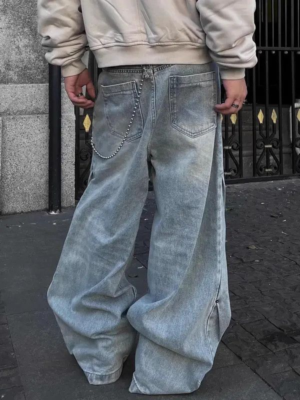 VIBE Baggy Washed Wide Leg Jeans Size US 32 / EU 48 - 5 Thumbnail