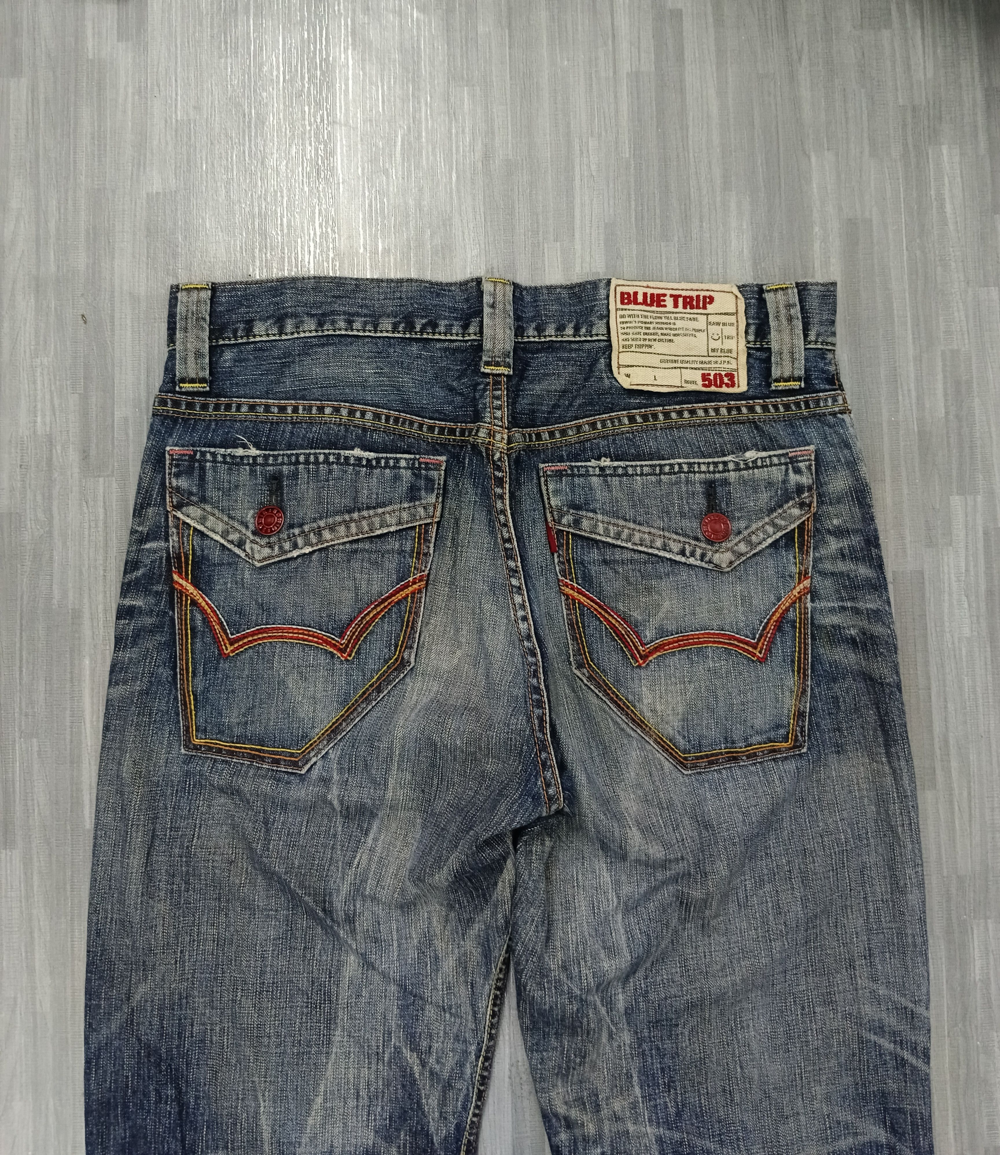 Edwin SICK FLARE WASHED BLUE EDWIN DENIM PANTS Size US 34 / EU 50 - 5 Thumbnail