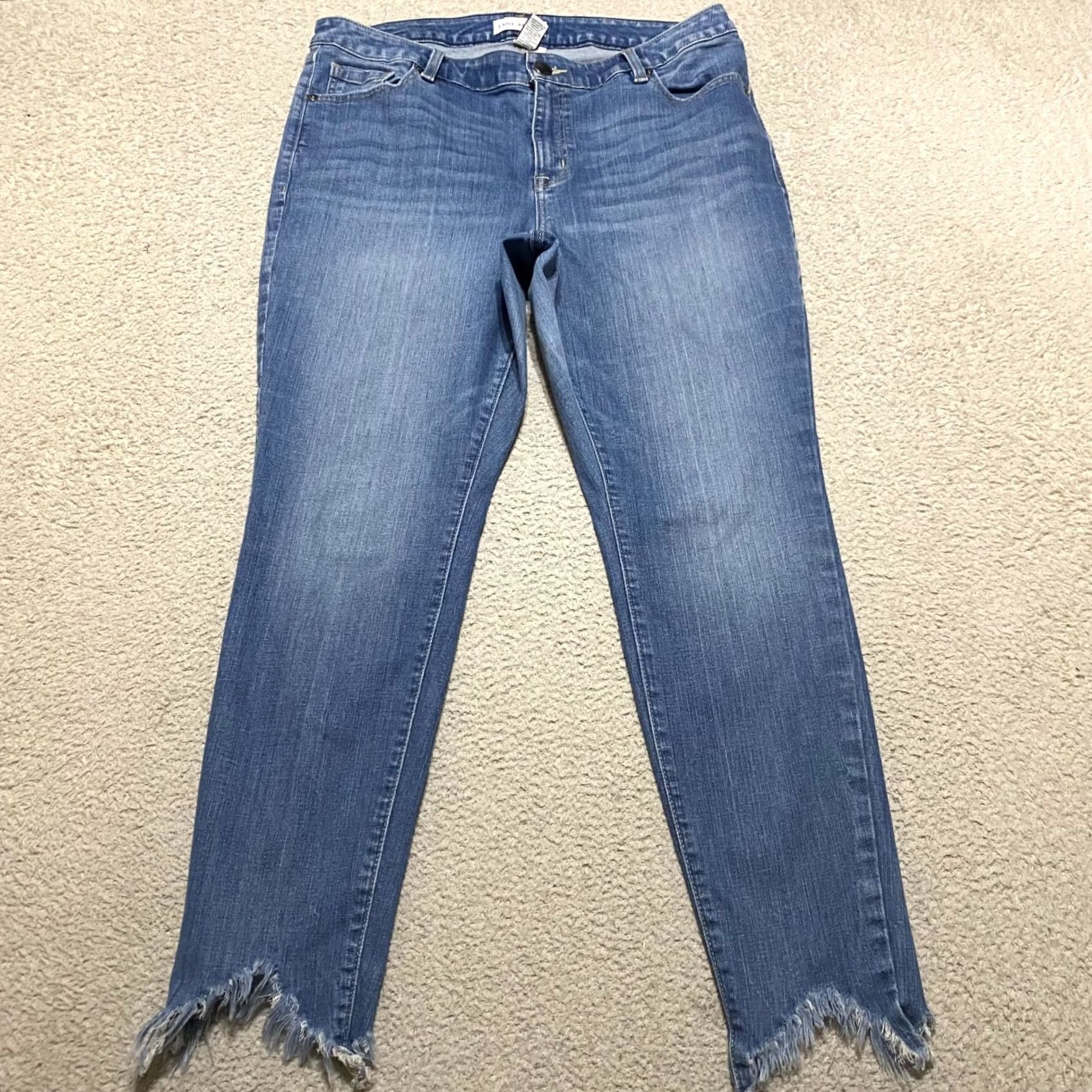 Vintage Lane Bryant Jeans Blue Denim Mid Rise Skinny 16 Regular 32 Inseam 5-Pocket Stretch AC Adult Womens Boys Girls N/A Size 38" / US 16 / IT 52 - 2 Thumbnail