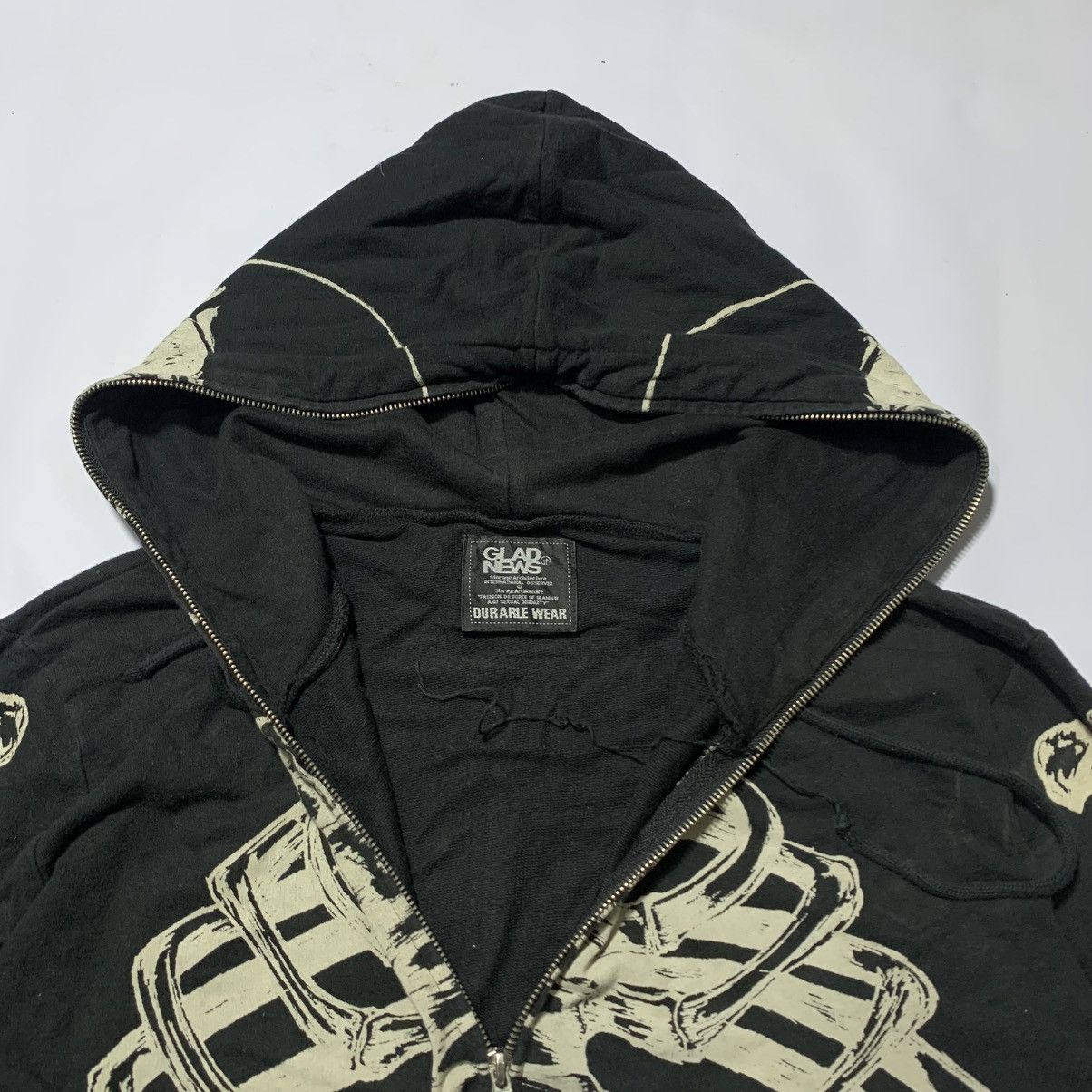 Japanese Brand Gladnews skull zip up hoodie Size US M / EU 48-50 / 2 - 4 Thumbnail