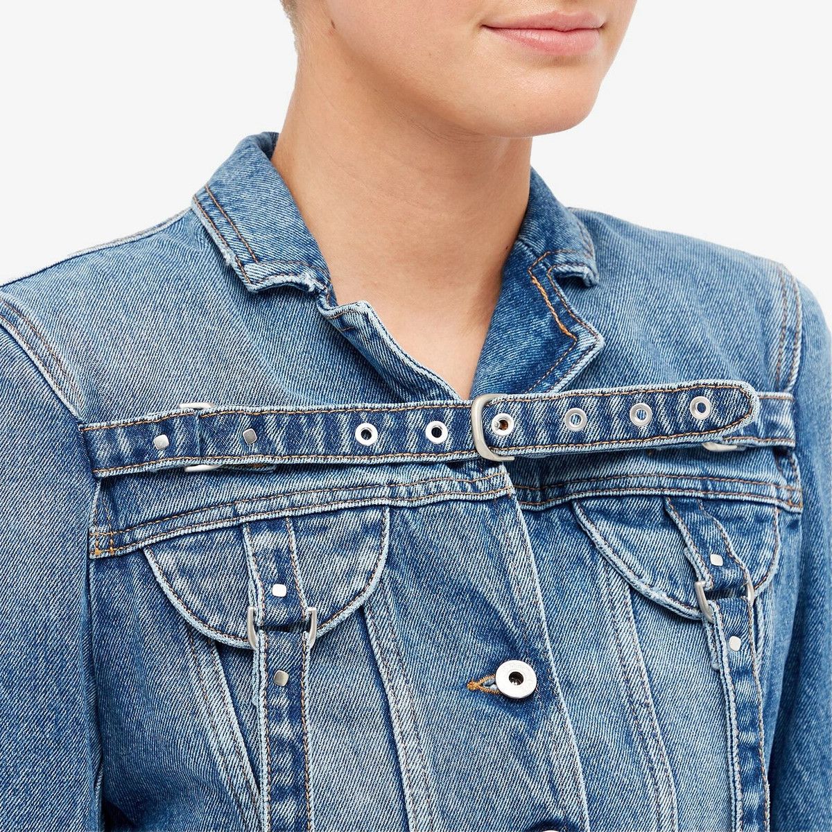 Off-White o1y1125 Denim Jacket in Blue Size M / US 6-8 / IT 42-44 - 2 Thumbnail