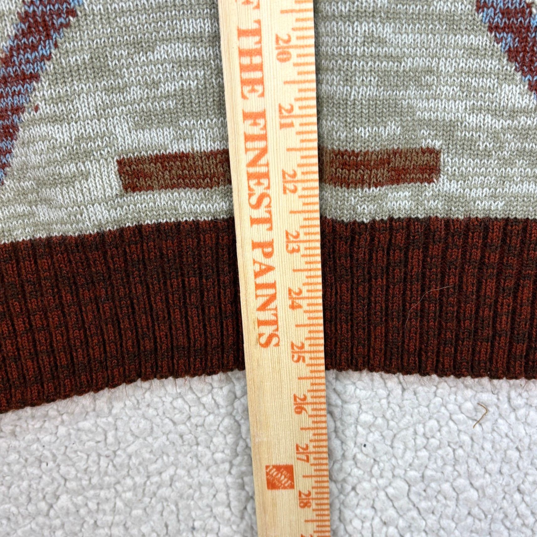 JCPenney VINTAGE JCPenney Sweater Mens XL Rust Brown Southwestern Crewneck Knit Taiwan Size US XL / EU 56 / 4 - 6 Thumbnail