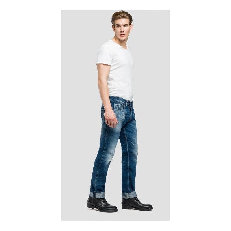 Replay Replay Newbill Blue Denim Regular Fit Jeans Men's Size US 34 / EU 50 - 3 Thumbnail