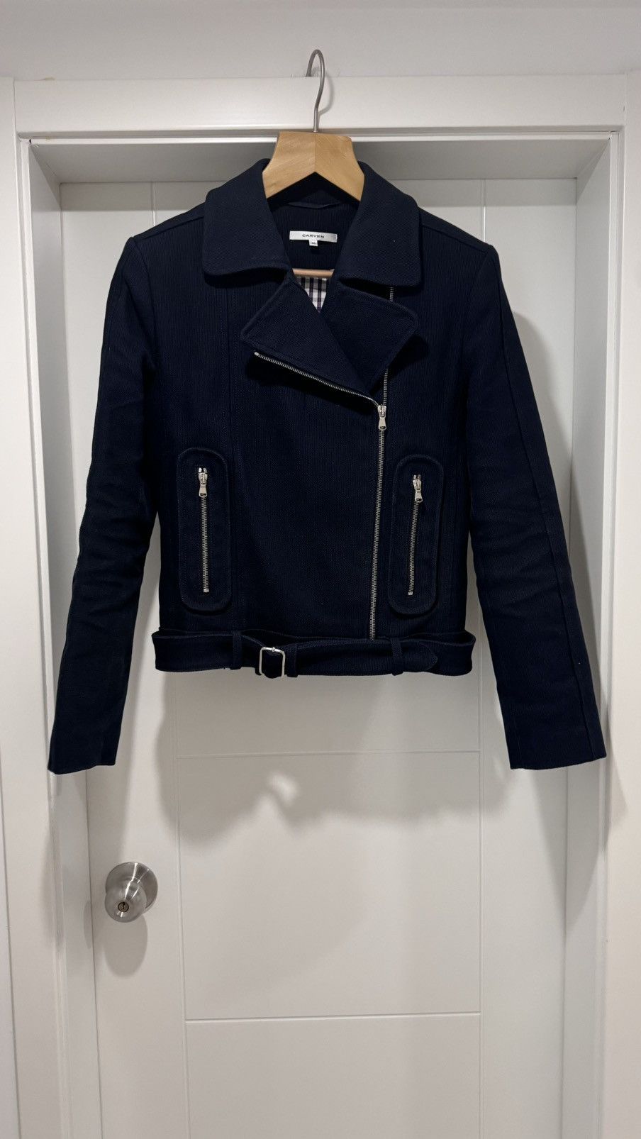 Carven Carven Canvas Cotton Biker Jacket Size US S / EU 44-46 / 1 - 1 Thumbnail