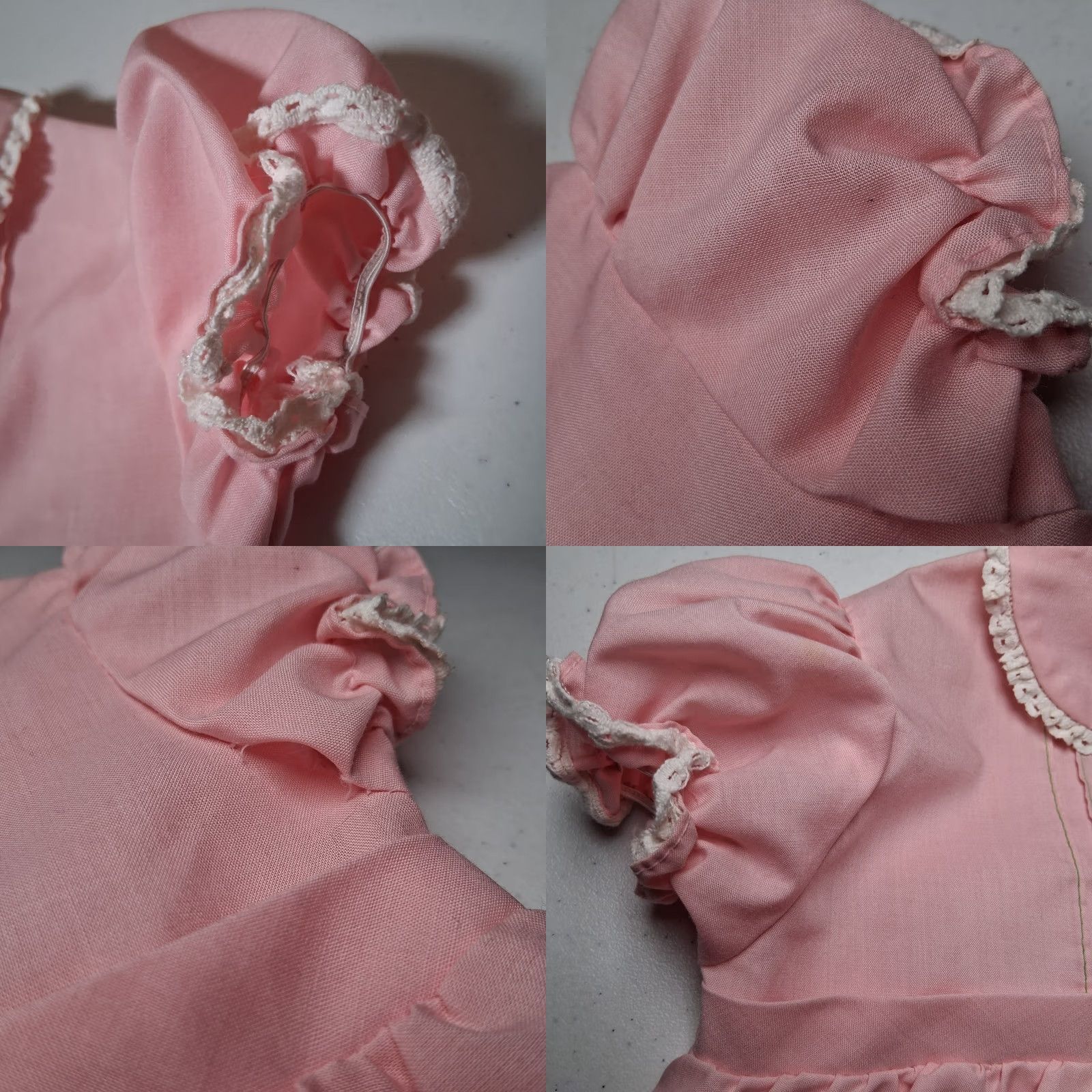 Sears VINTAGE Sears Perma Prest Dress Girls 3T Pink Short Sleeve Collar Casual Cotton Blend 12" Pit to Pit 17" Long Boys? Size ONE SIZE - 8 Thumbnail