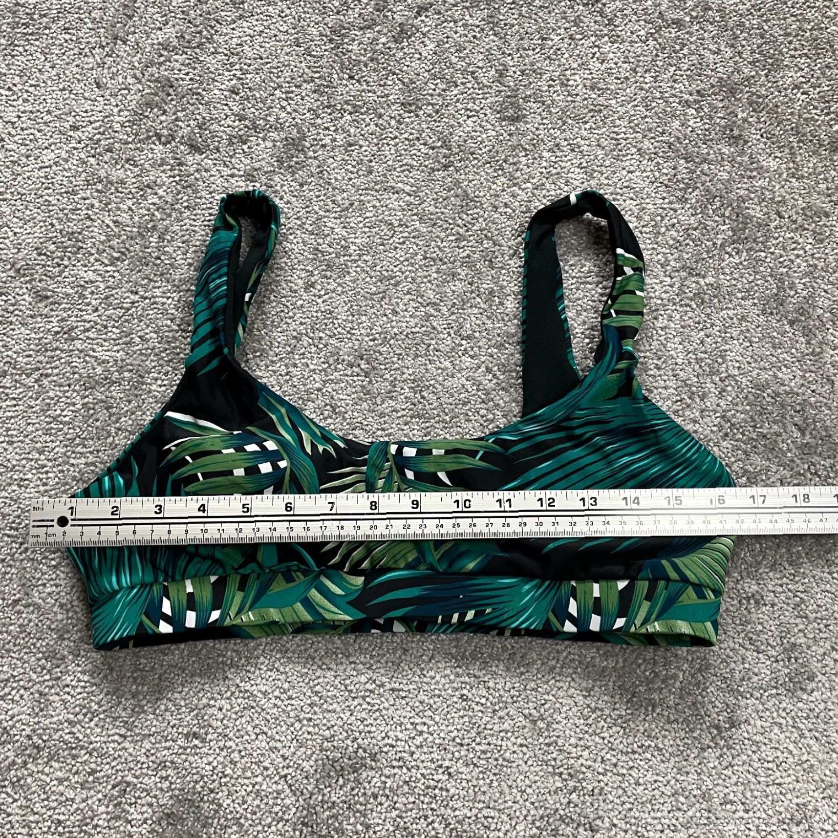 Vintage Unbranded Swimwear Bikini Top Womens Large Green Floral Tropical Beach Top L Green Floral Womens Beach 90s? Size L / US 10 / IT 46 - 4 Thumbnail