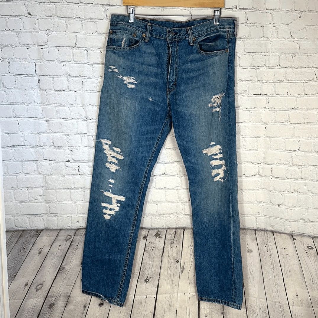 Levi's VINTAGE Levi’s 508 Jeans Mens Distressed Regular Taper Blue 36x32 Mens Jeans Straight Blue 32 Inseam Size US 36 / EU 52 - 2 Thumbnail