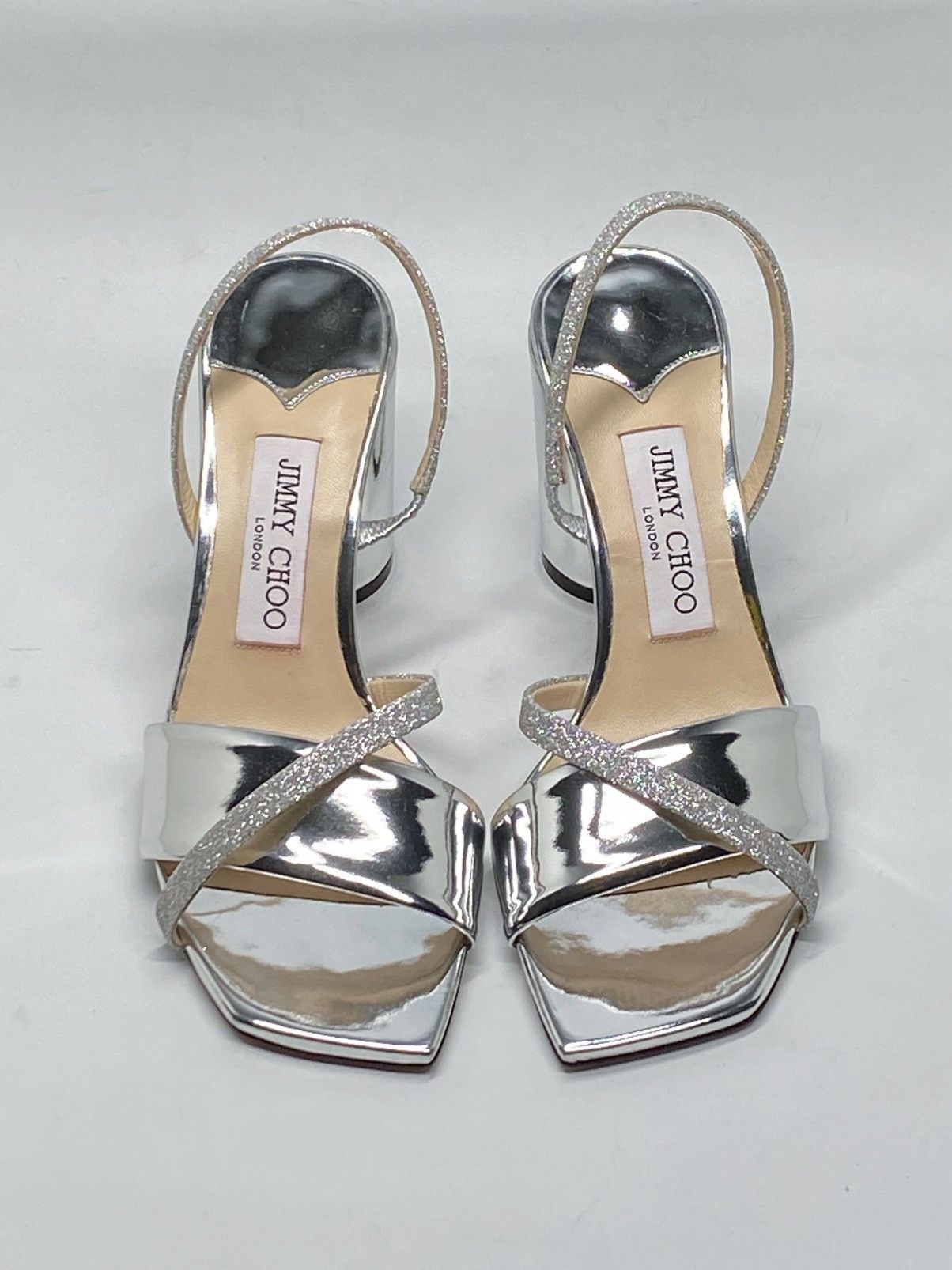 Jimmy Choo Jimmy Choo Plum Metallic Glitter Slingback Sandals size 37 Size US 7 / IT 37 - 4 Thumbnail
