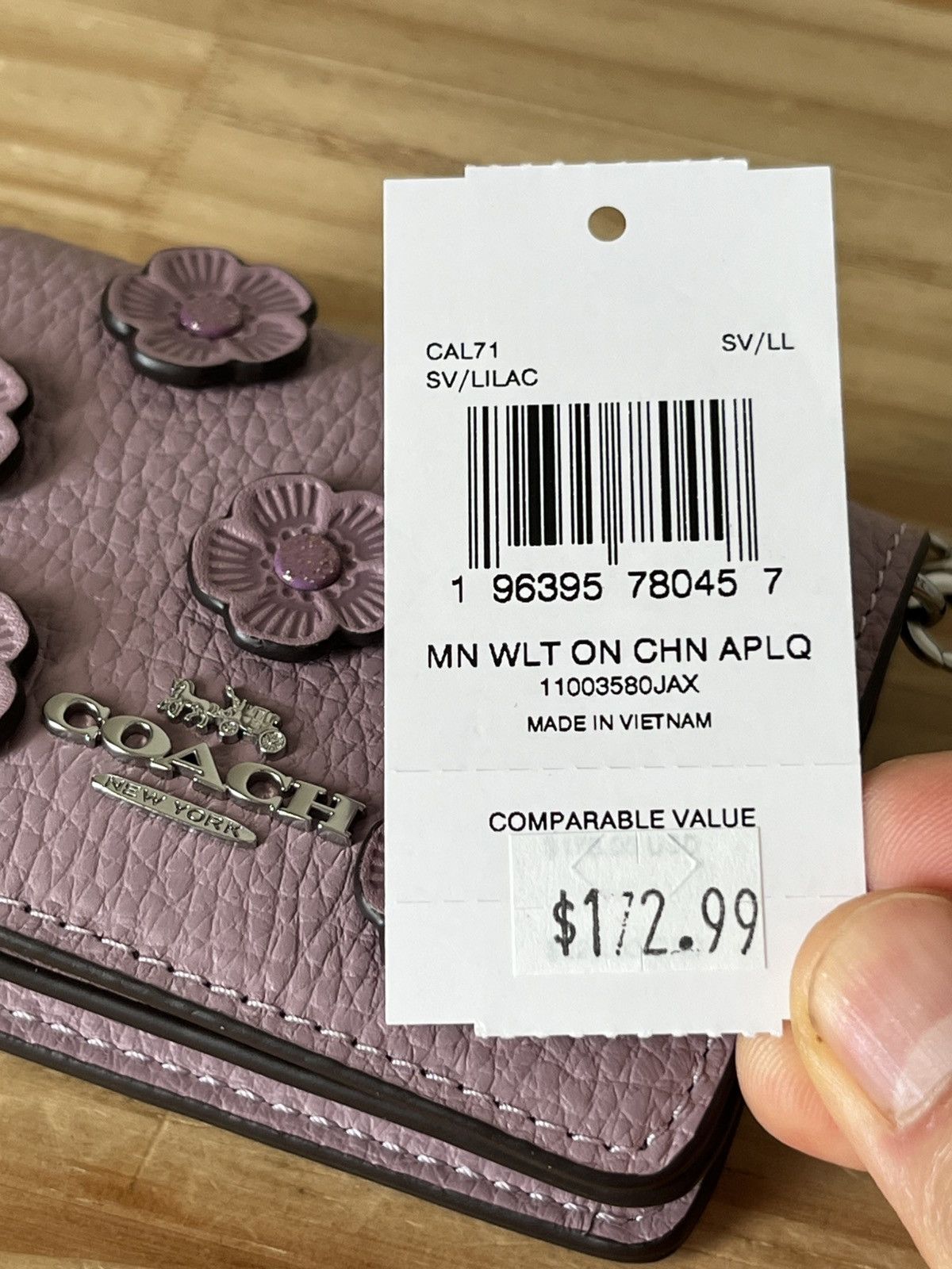 Coach Coach Mini Wallet On A Chain With Floral Applique Size ONE SIZE - 7 Thumbnail
