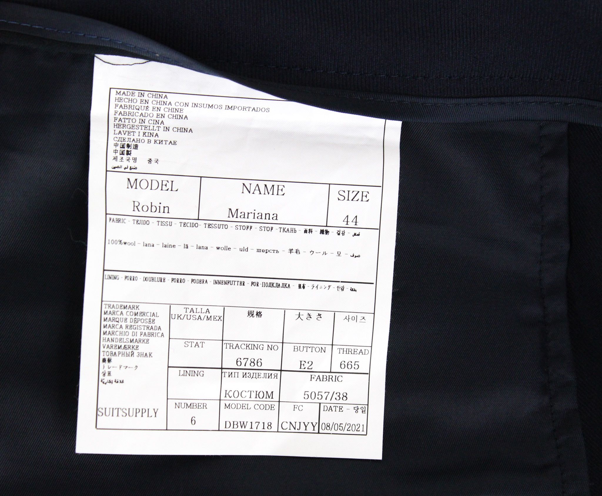 Other ROBIN ~W39/L26 Blue Wool Trousers 67293 Size 39" - 5 Thumbnail