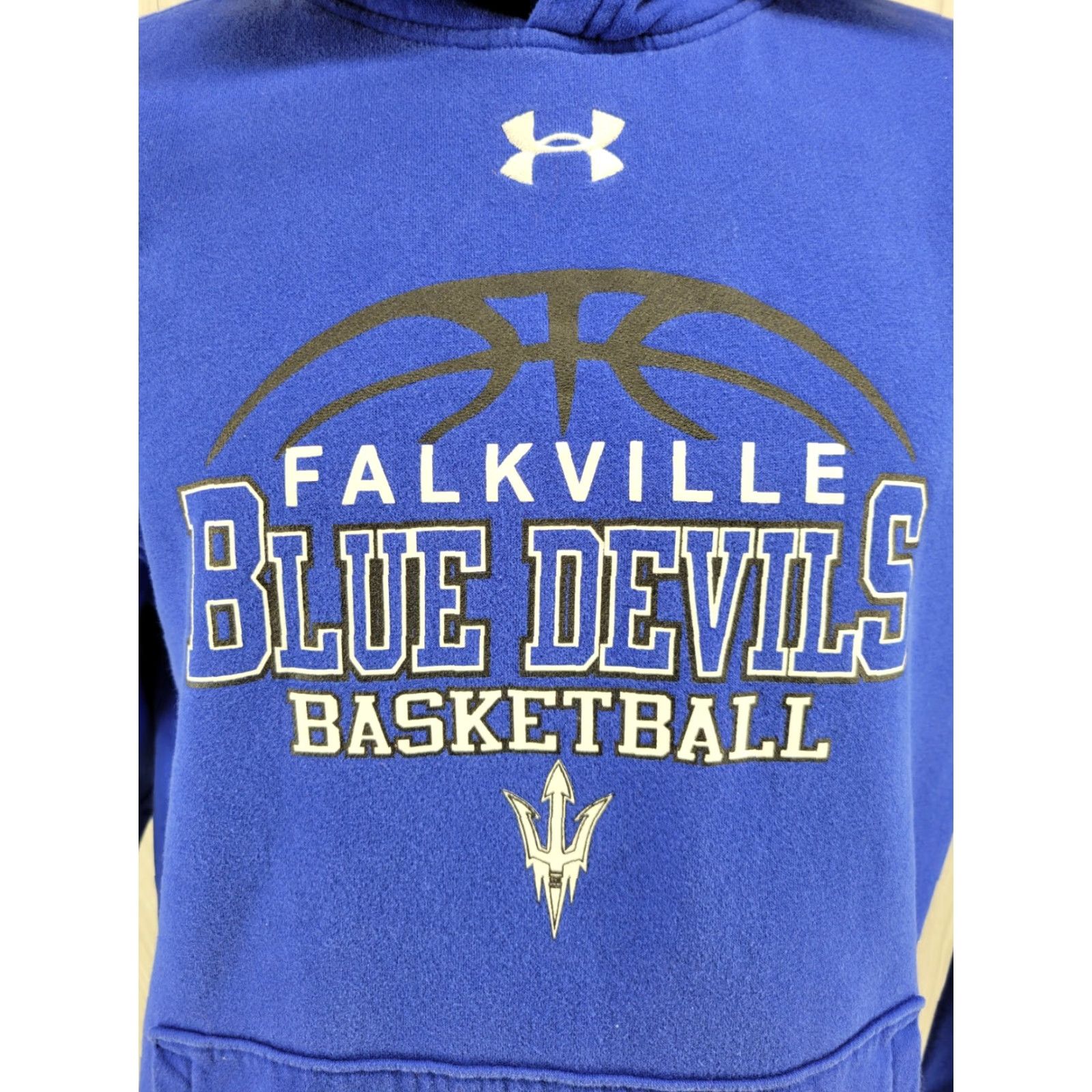 Under Armour Under Armour Men's Blue Hoodie Falkville Basketball Blue Devils Alabama Med Blue Pullover Hoodie 28.5" Down Back Mens Size US M / EU 48-50 / 2 - 2 Thumbnail