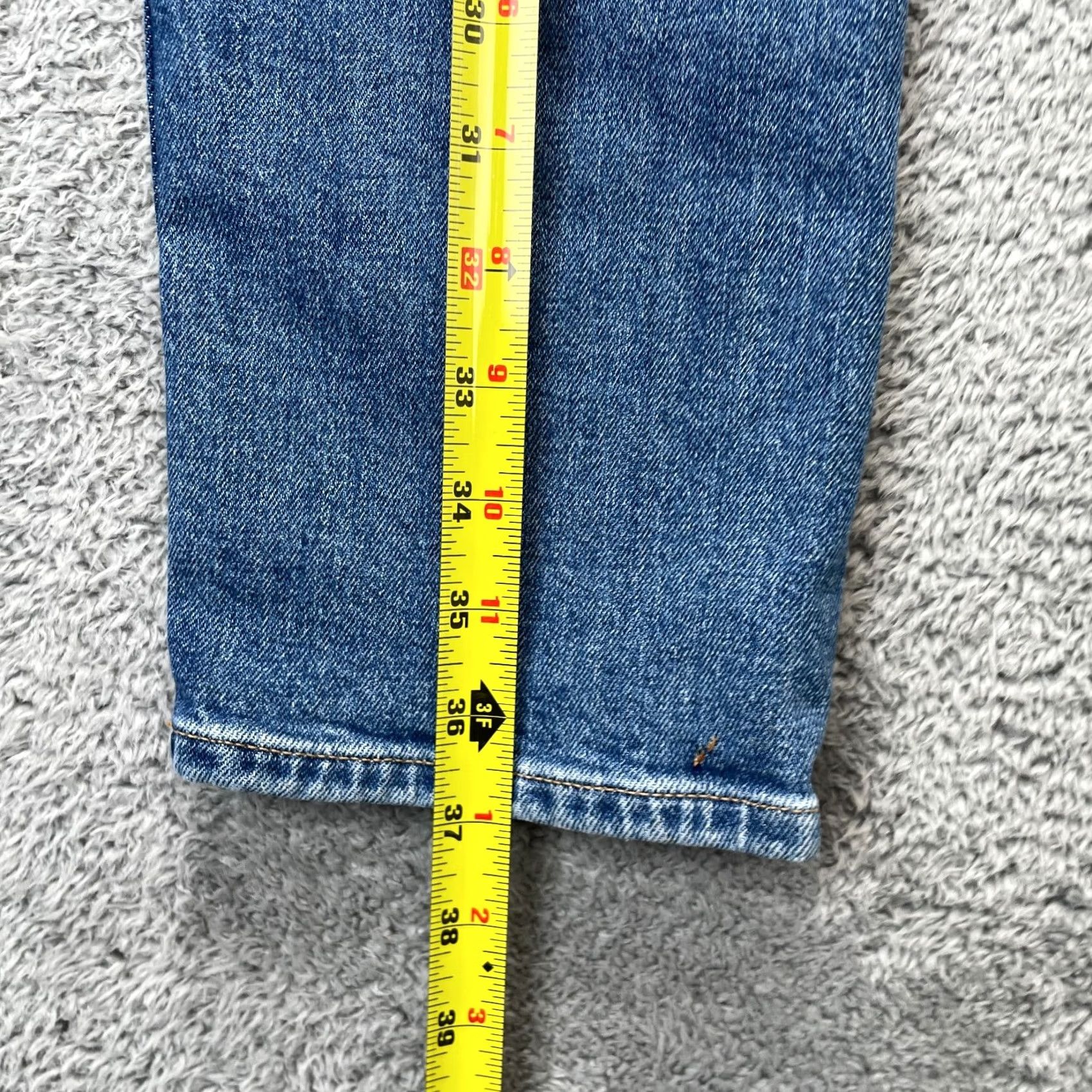 Gap Gap Jeans Womens 4R Blue Cheeky Straight Leg High Rise Denim Logo Cotton Stretch Jeans Size 27" / US 4 / IT 40 - 6 Thumbnail