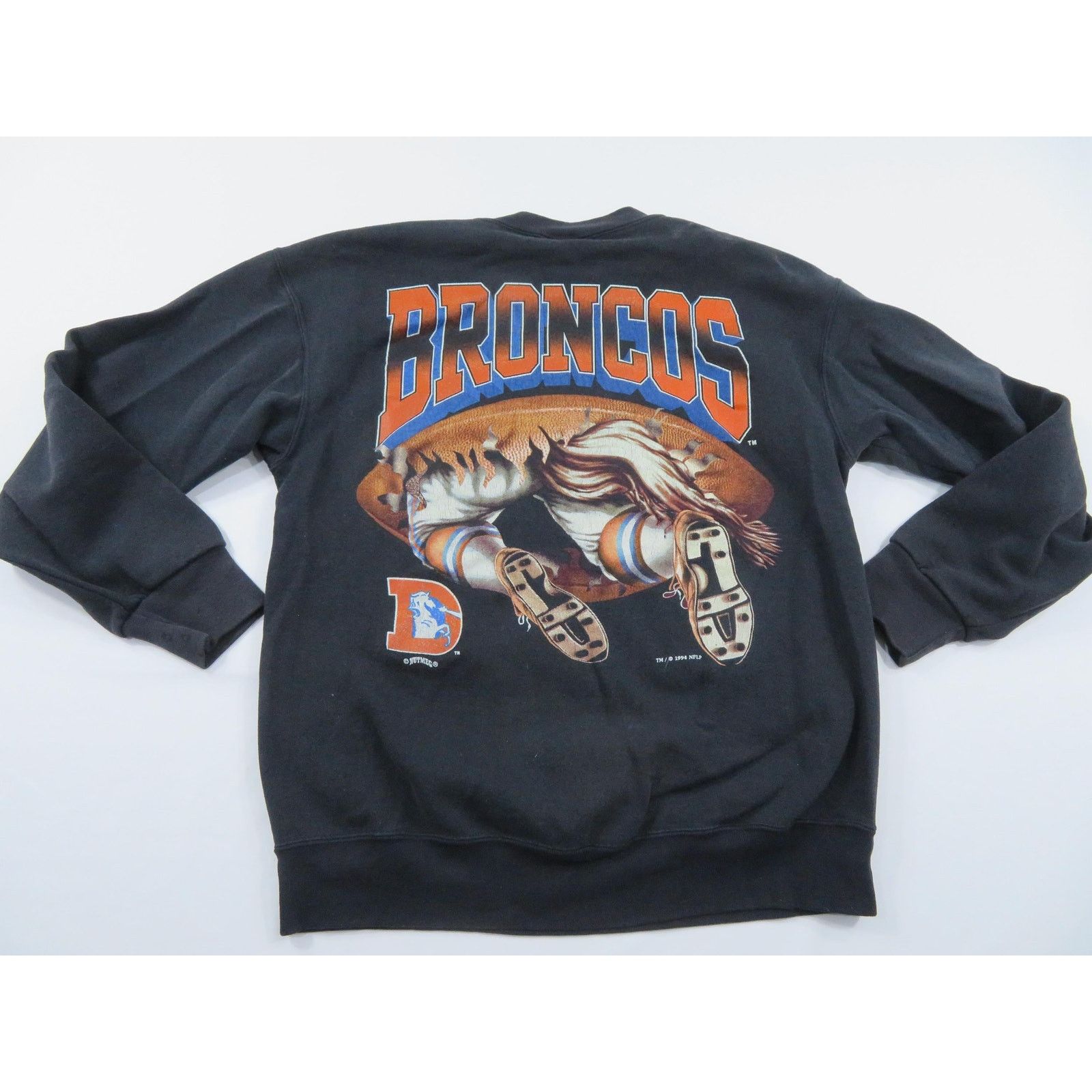 Nutmeg Denver Broncos Sweatshirt, Double Sided Crewneck Sz M 1990s Size US M / EU 48-50 / 2 - 2 Thumbnail