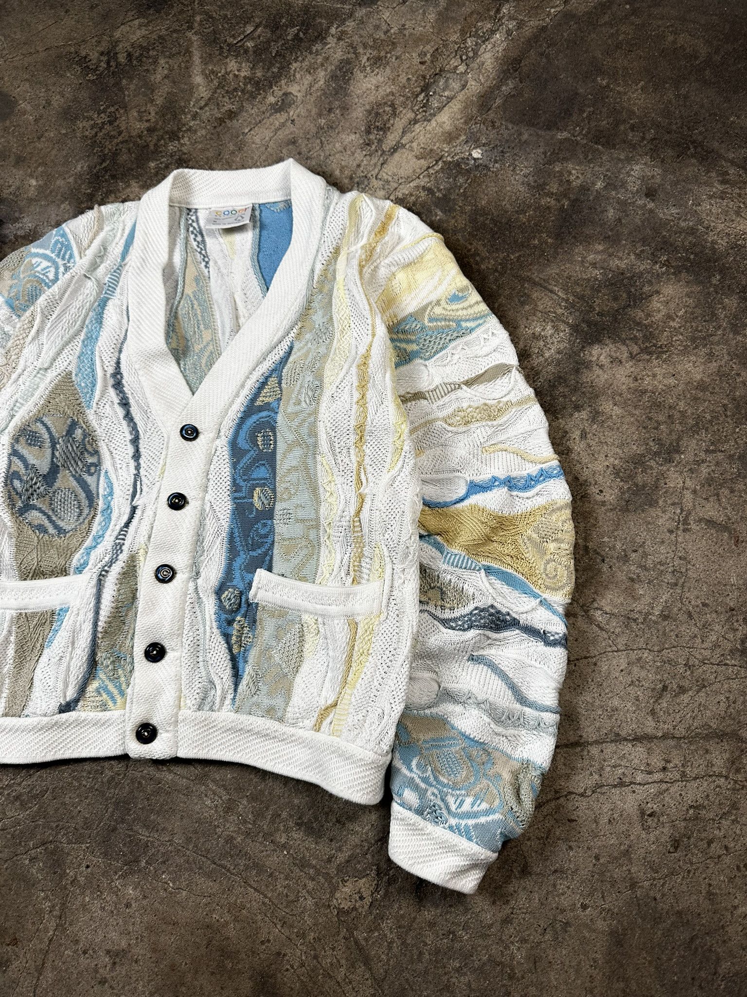 Coogi 90s Crazy Coogi Cable Knit Cotton Cardigan Size US M / EU 48-50 / 2 - 3 Thumbnail