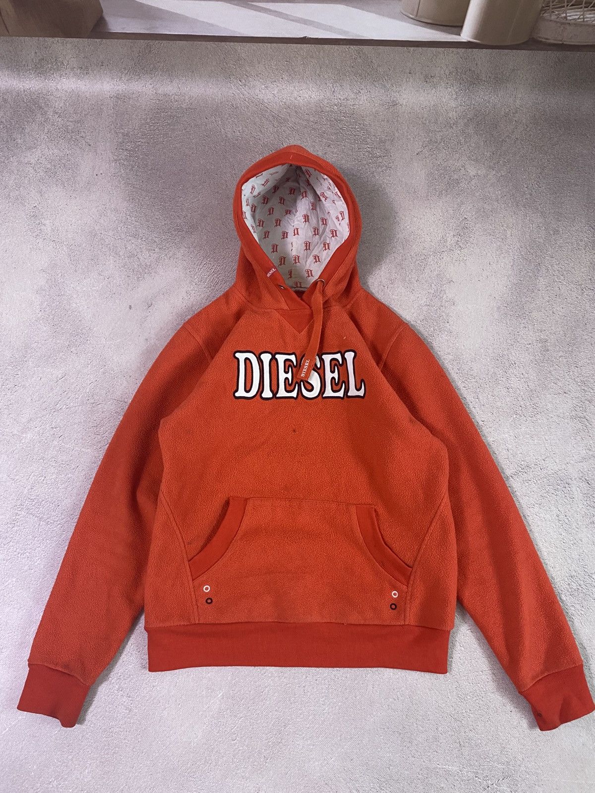 Japanese Brand × Vintage Vintage Diesel fleece distressed hoodie Size US XS / EU 42 / 0 - 1 Thumbnail