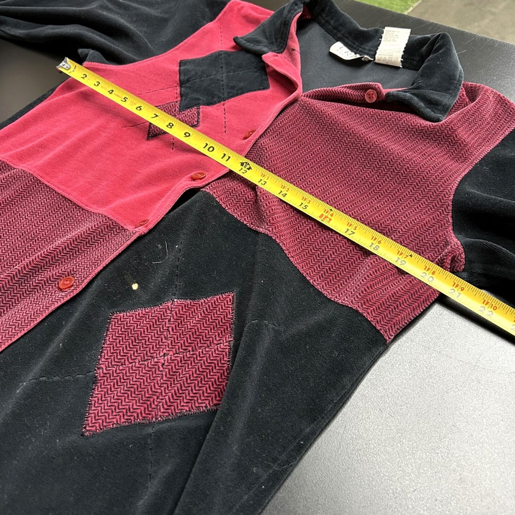 Vintage Erika Collection Shirt Womens Small Black Red Patchwork Argyle Button Front Size S / US 4 / IT 40 - 6 Thumbnail