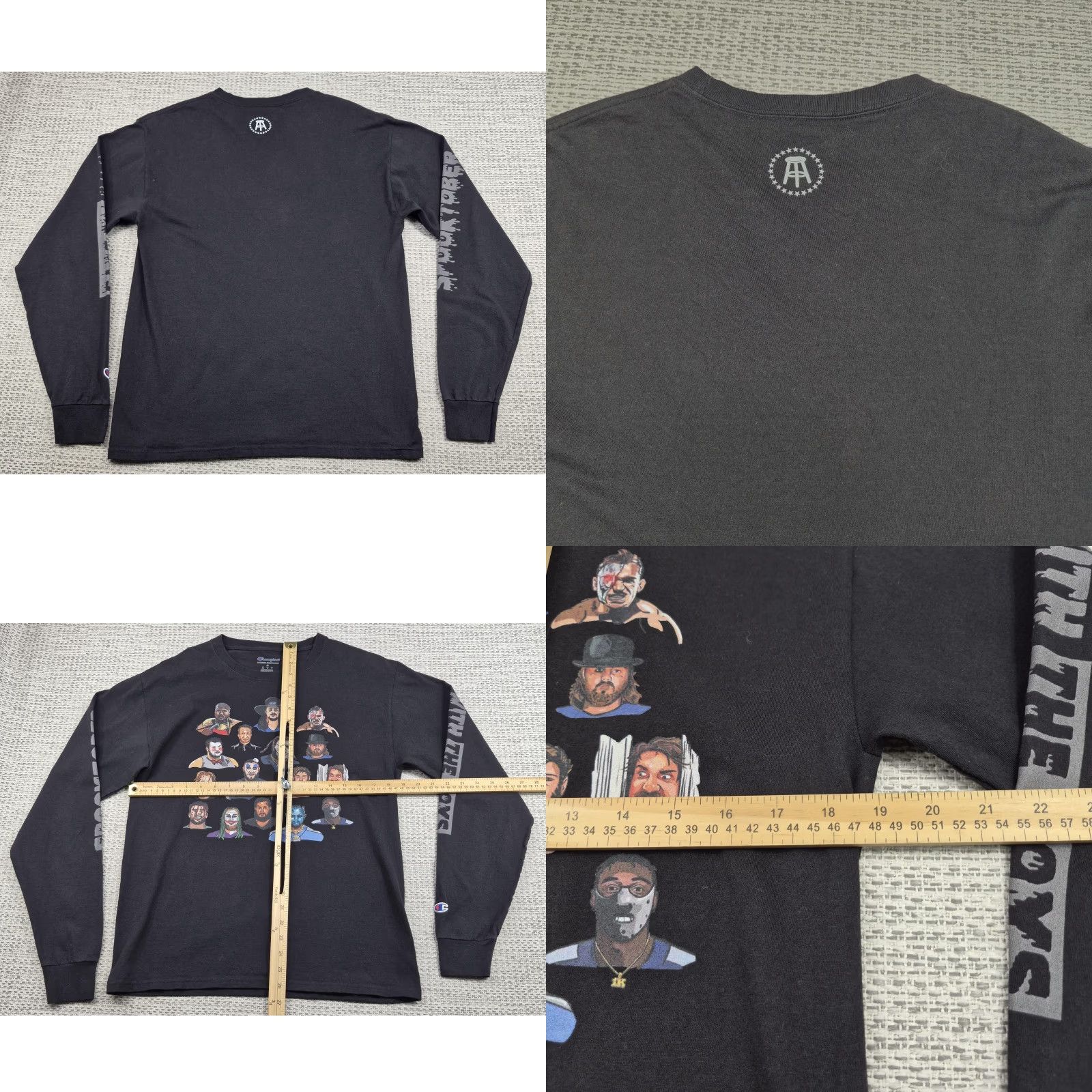 Champion Champion Shirt Mens Medium Black Spooktober Barstool With The Boys Long Sleeve Size US M / EU 48-50 / 2 - 8 Thumbnail