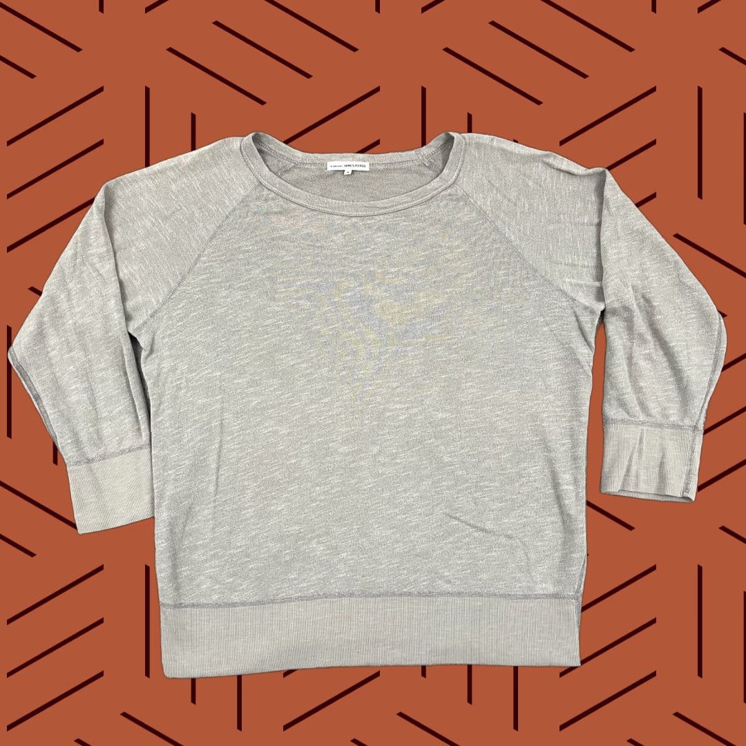 James Perse VINTAGE James Perse Shirt Womens Sz 3 Large Raglan 3/4 Sleeve Cotton Modal Polyester Gray Knit Top Regular Fit Women Size XS / US 0-2 / IT 36-38 - 1 Thumbnail