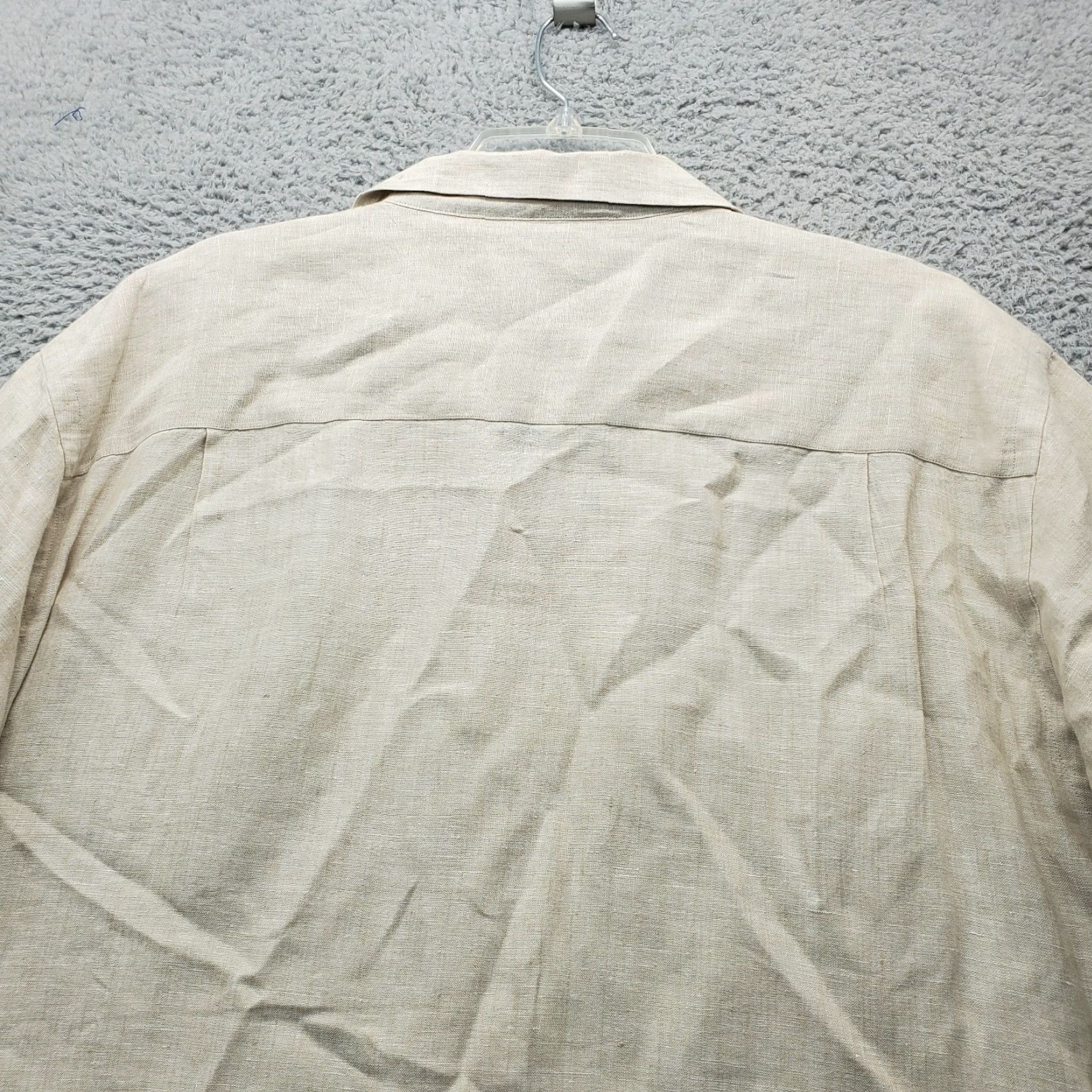 Vintage Paul Fredrick Shirt Mens XL Multi Button-Up Chest Pockets Short Sleeve Slit Detail White Linen Solid 90s Outdoor Mens Size US XL / EU 56 / 4 - 7 Thumbnail
