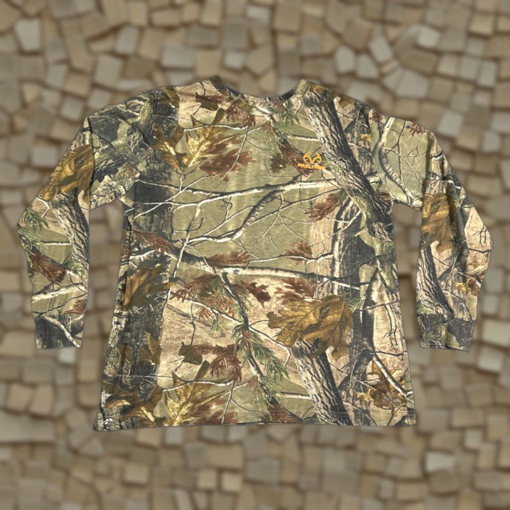 Realtree RealTree Camouflage Shirt Adult XL Brown Camo Hunting Outdoor Men Long Sleeve Crew Neck Cotton Blend Realtree Logo - Shirt Size US XL / EU 56 / 4 - 1 Thumbnail