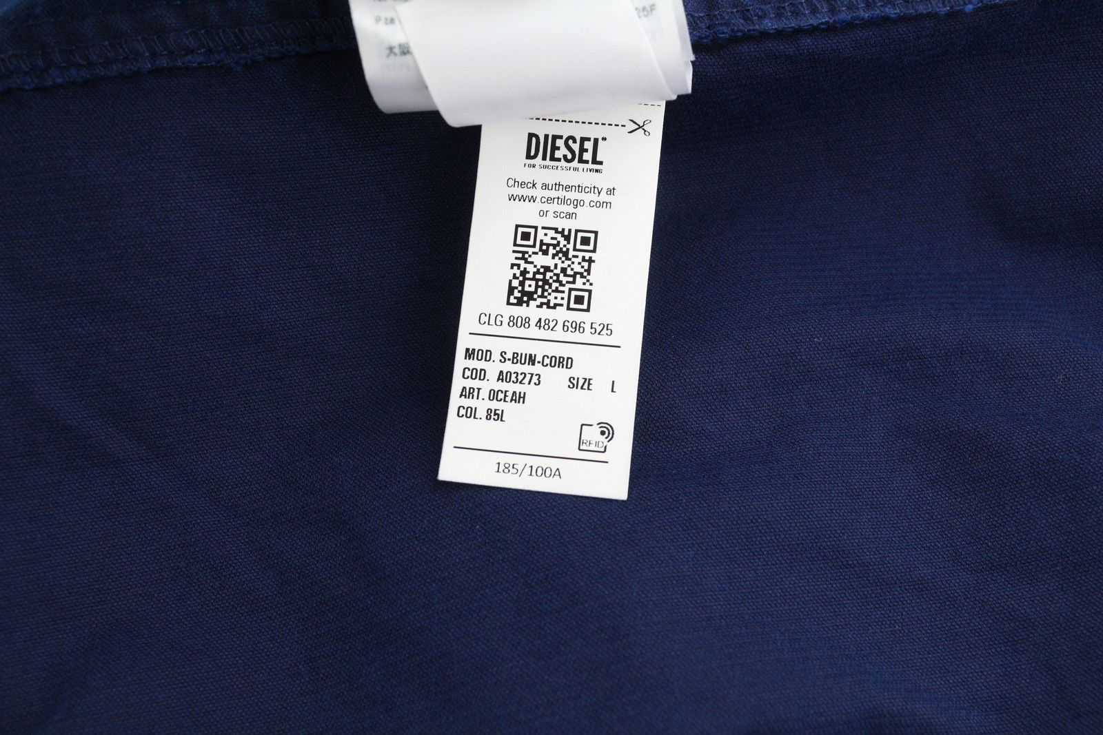 Diesel S-BUN-CORD L Washed Blue Corduroy Snap Shirt 41006 Size US L / EU 52-54 / 3 - 10 Thumbnail