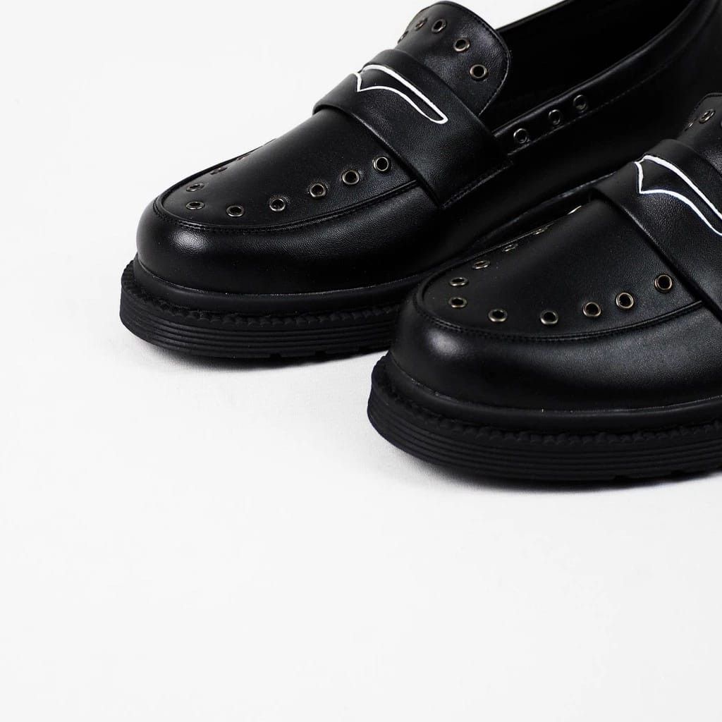 Simple Shoes Warton Leather Loafer Black Unisex Size US 11 / EU 44 - 4 Thumbnail