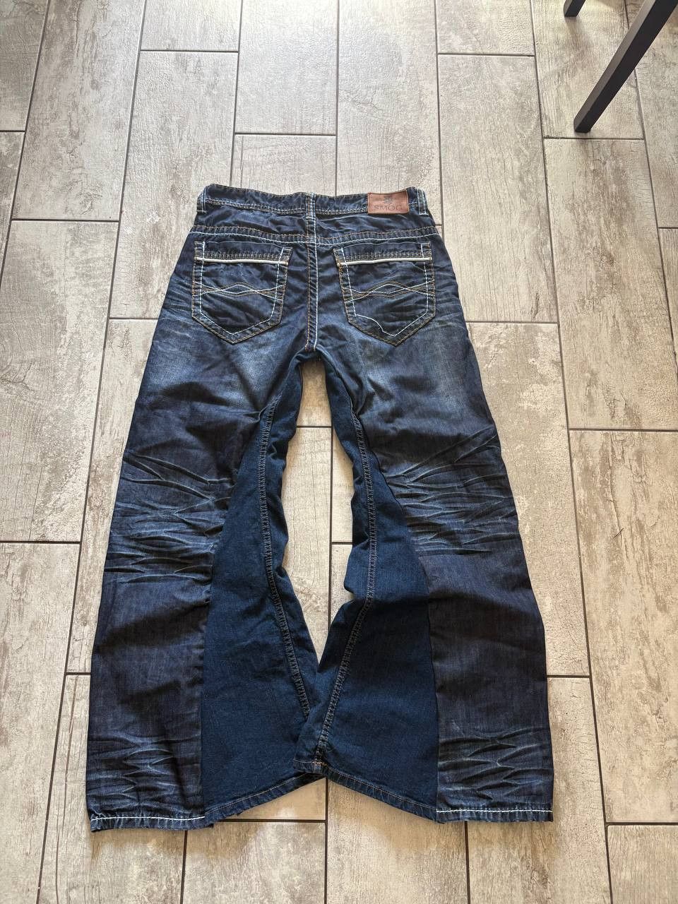 Japanese Brand rare flared navy handmade streetwear jeans Size US 34 / EU 50 - 3 Thumbnail