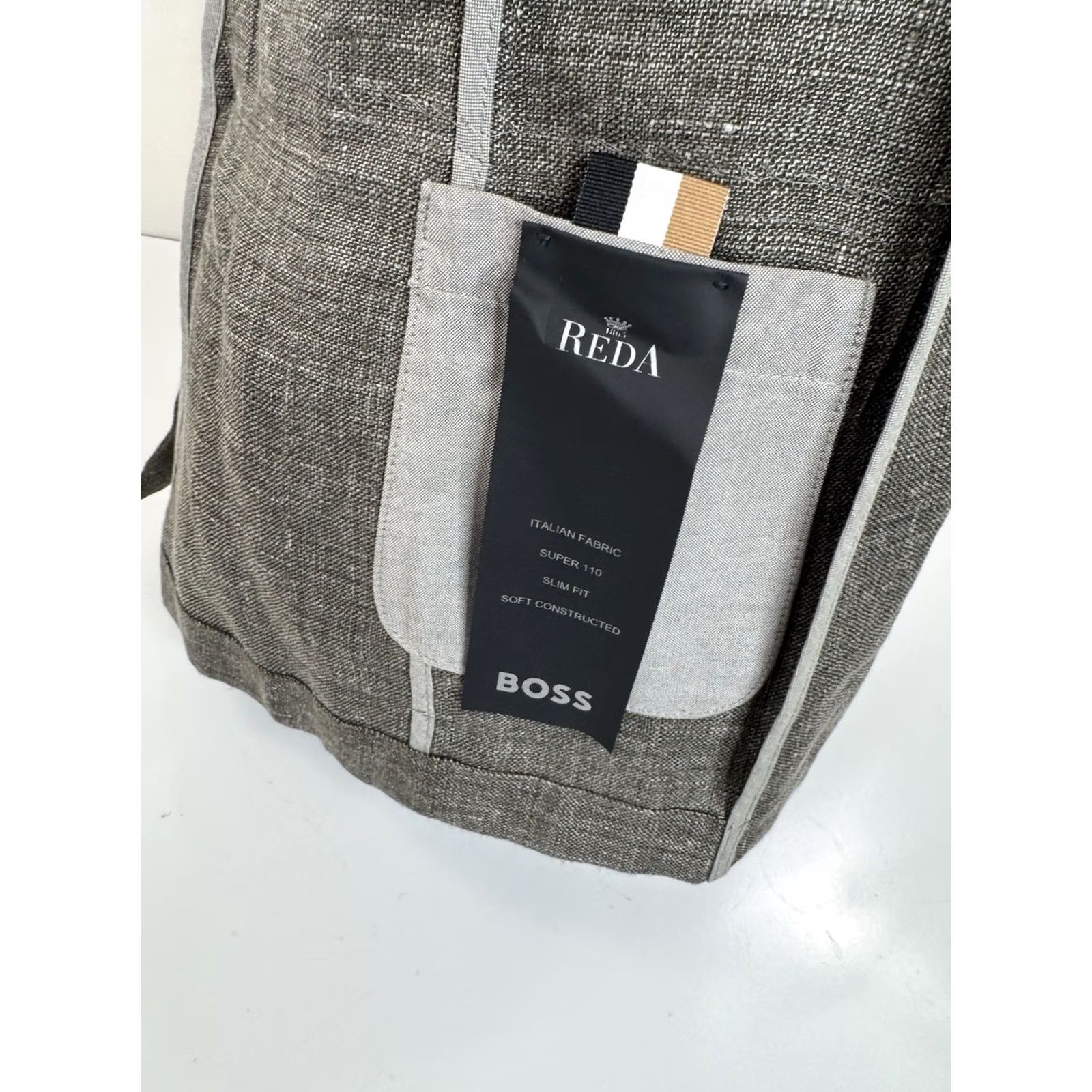 Hugo Boss HUGO BOSS Blazer Mens 42 Wool Linen EXCELLENT Brownish Gray Jacket Size 42R - 7 Thumbnail