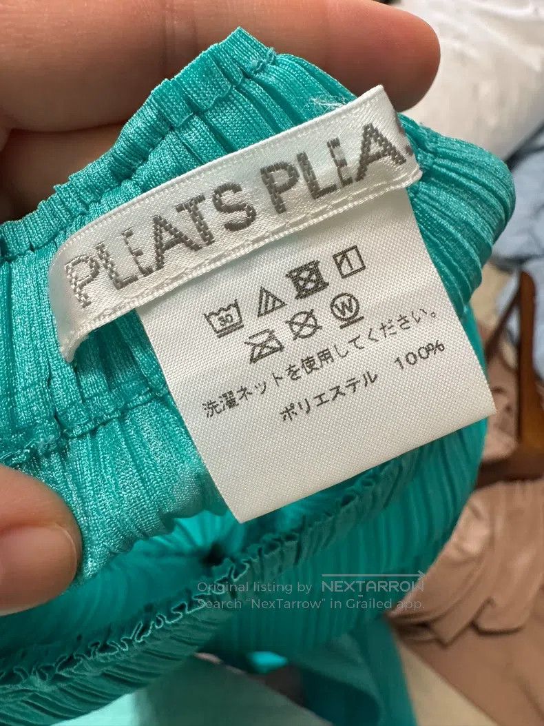 Issey Miyake Issey Miyake size:3 Teal Straight-Leg Pants Size 31" - 2 Thumbnail