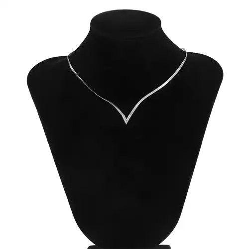 Jewelry V-shaped Flat Snake Chain Necklace Size ONE SIZE - 5 Thumbnail