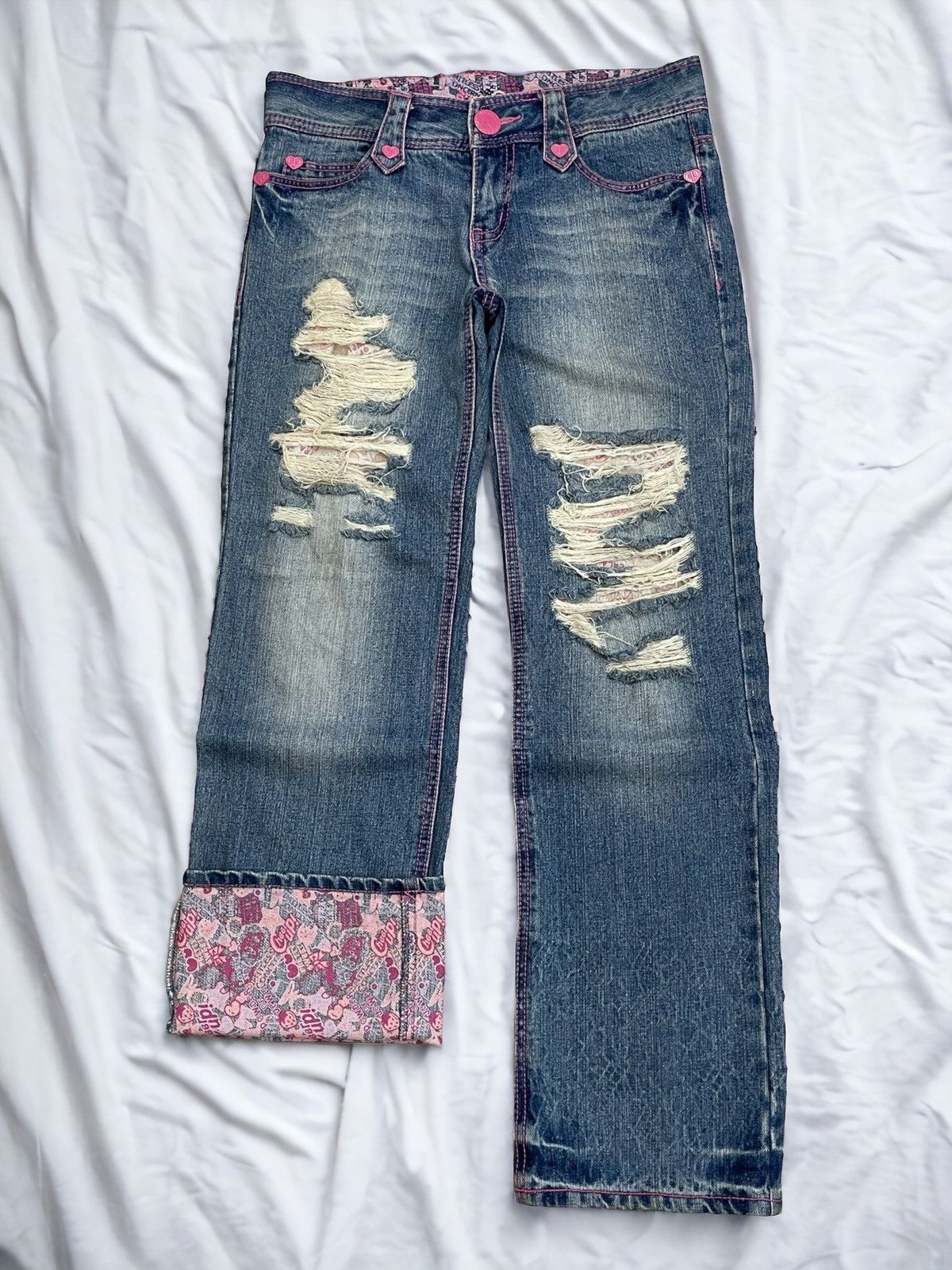 Tralala Clone Devgru Y2k Surf Style Distressed Denim Pants