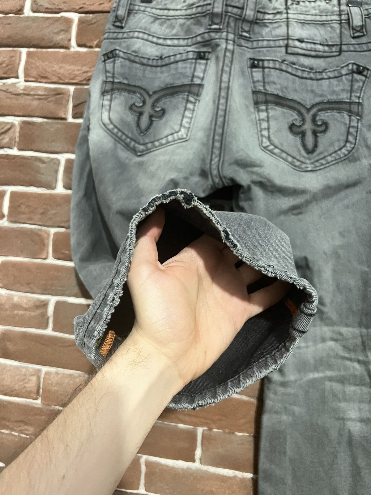 Rock Revival Rare Vintage Rock Revival Drip Denim Jeans Pants USA 36 Size US 36 / EU 52 - 6 Thumbnail
