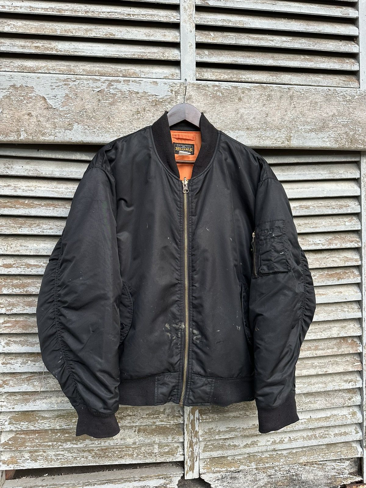 Vintage 🪖Vintage THRASHED MA-1 Man Intermediate Bomber Jacket Size US L / EU 52-54 / 3 - 6 Thumbnail