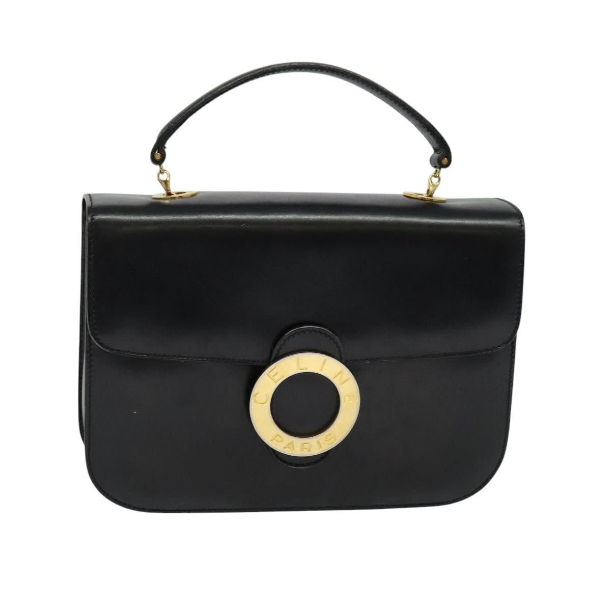 Celine CELINE Hand Bag Leather Black Gold Size ONE SIZE - 1 Thumbnail