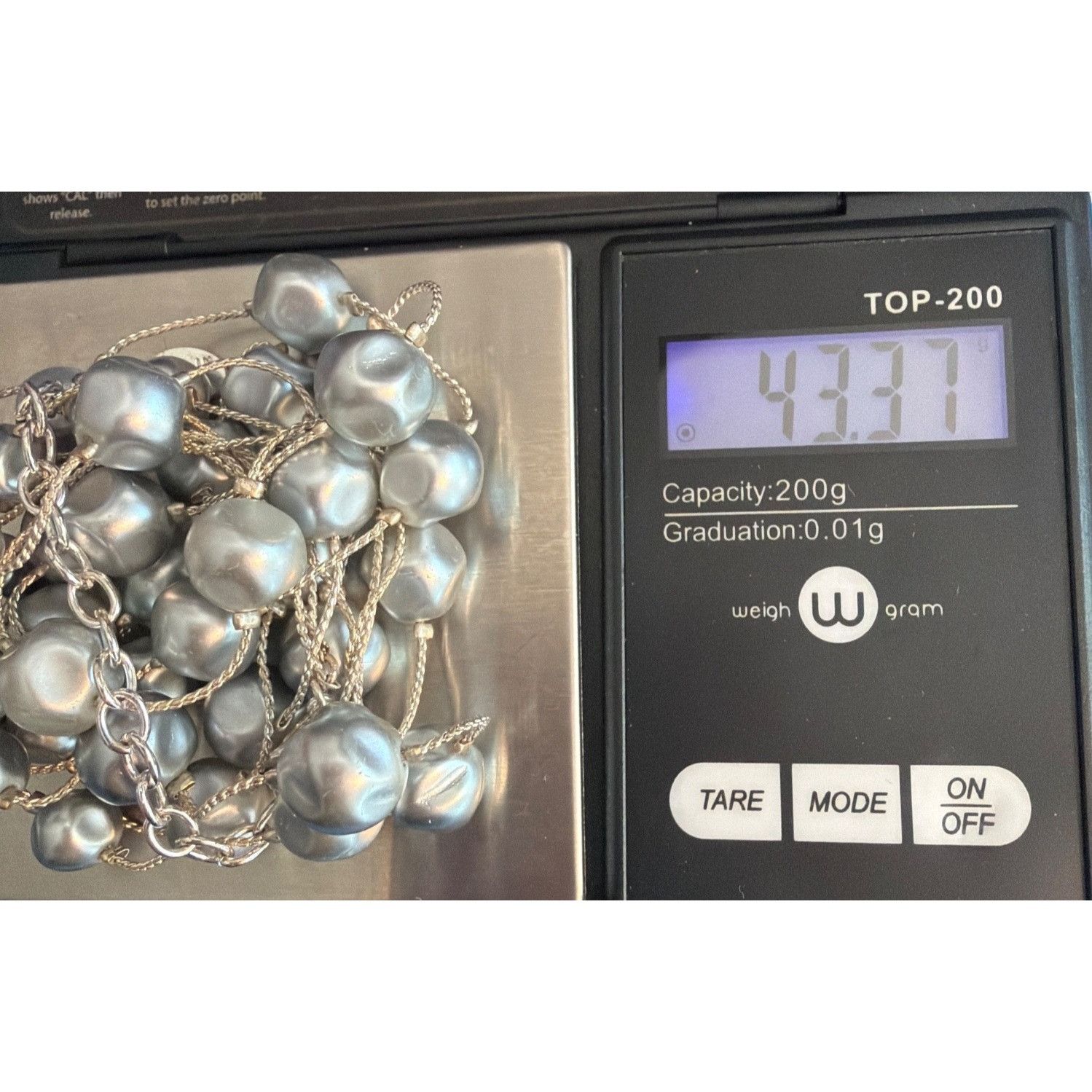Other Vintage Silver Tone Multi Strand Necklace Gray Faux Pearl St Size ONE SIZE - 6 Thumbnail