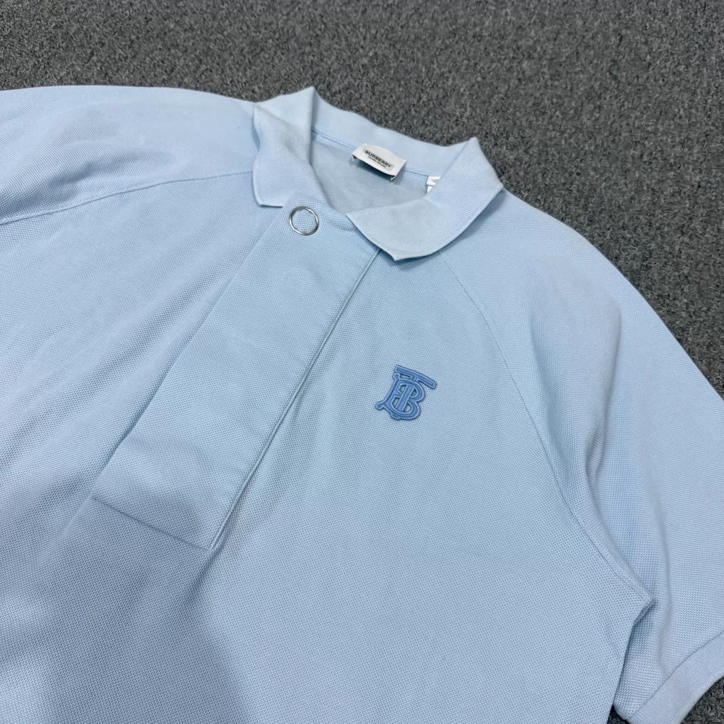 Burberry Burberry Men’s TB Blue Short Sleeve Polo Shirt L 99 New Size US L / EU 52-54 / 3 - 3 Thumbnail