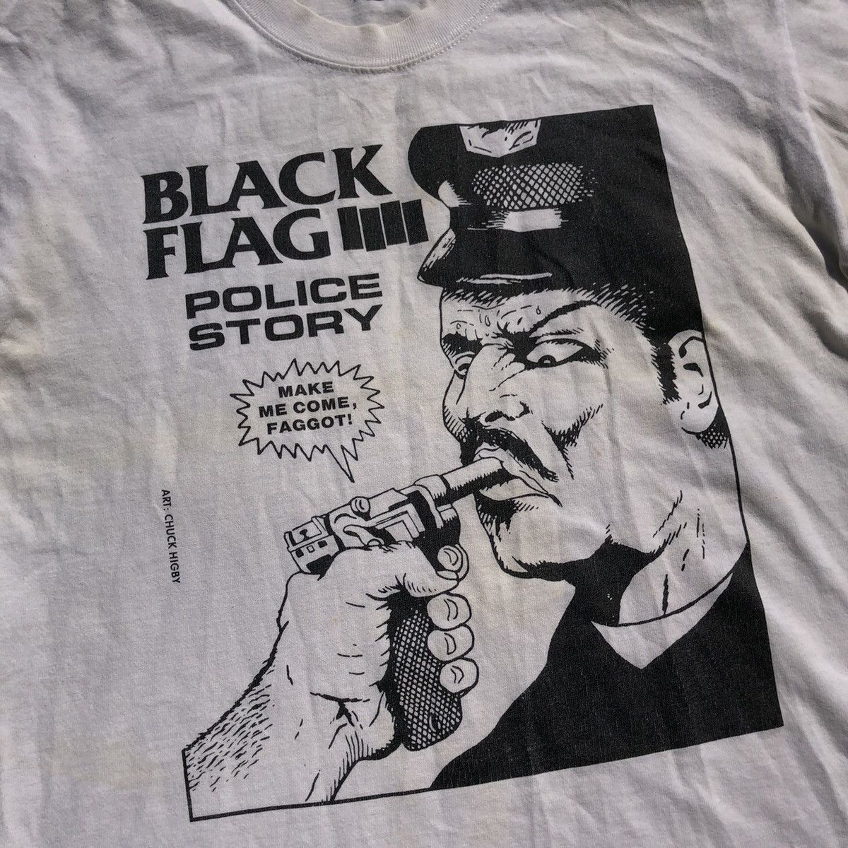 Vintage Vintage Black Flag Police Story T-Shirt Size US S / EU 44-46 / 1 - 5 Thumbnail