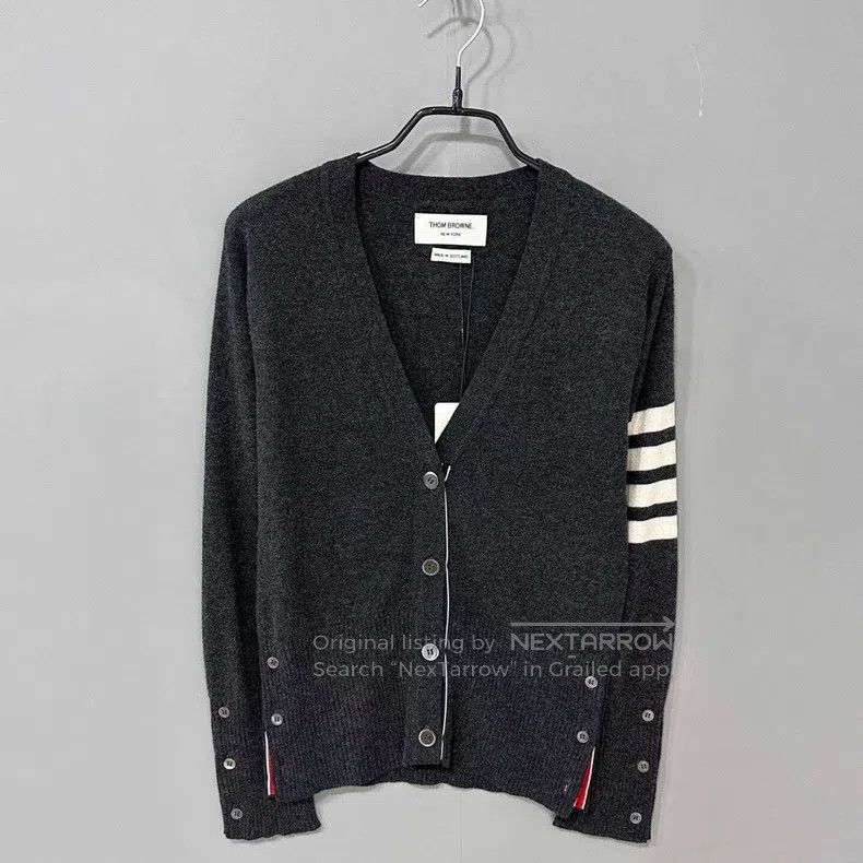Thom Browne Thom Browne Dark Grey Classic Cashmere Open-Cardigan Size US XS / EU 42 / 0 - 1 Thumbnail