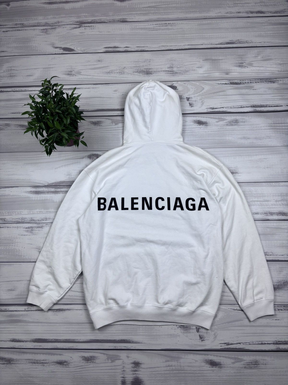 Balenciaga Balenciaga white logo hoodie ss2017 rare Size US S / EU 44-46 / 1 - 1 Thumbnail
