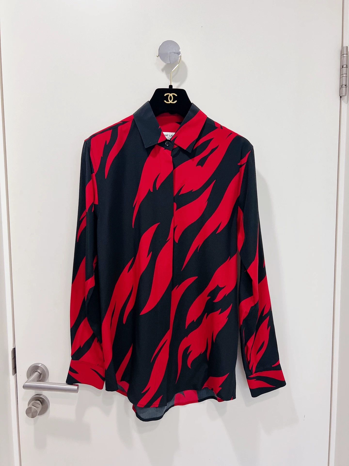 Saint Laurent Paris Saint Laurent Red Black Flame Shirt Size US M / EU 48-50 / 2 - 1 Thumbnail