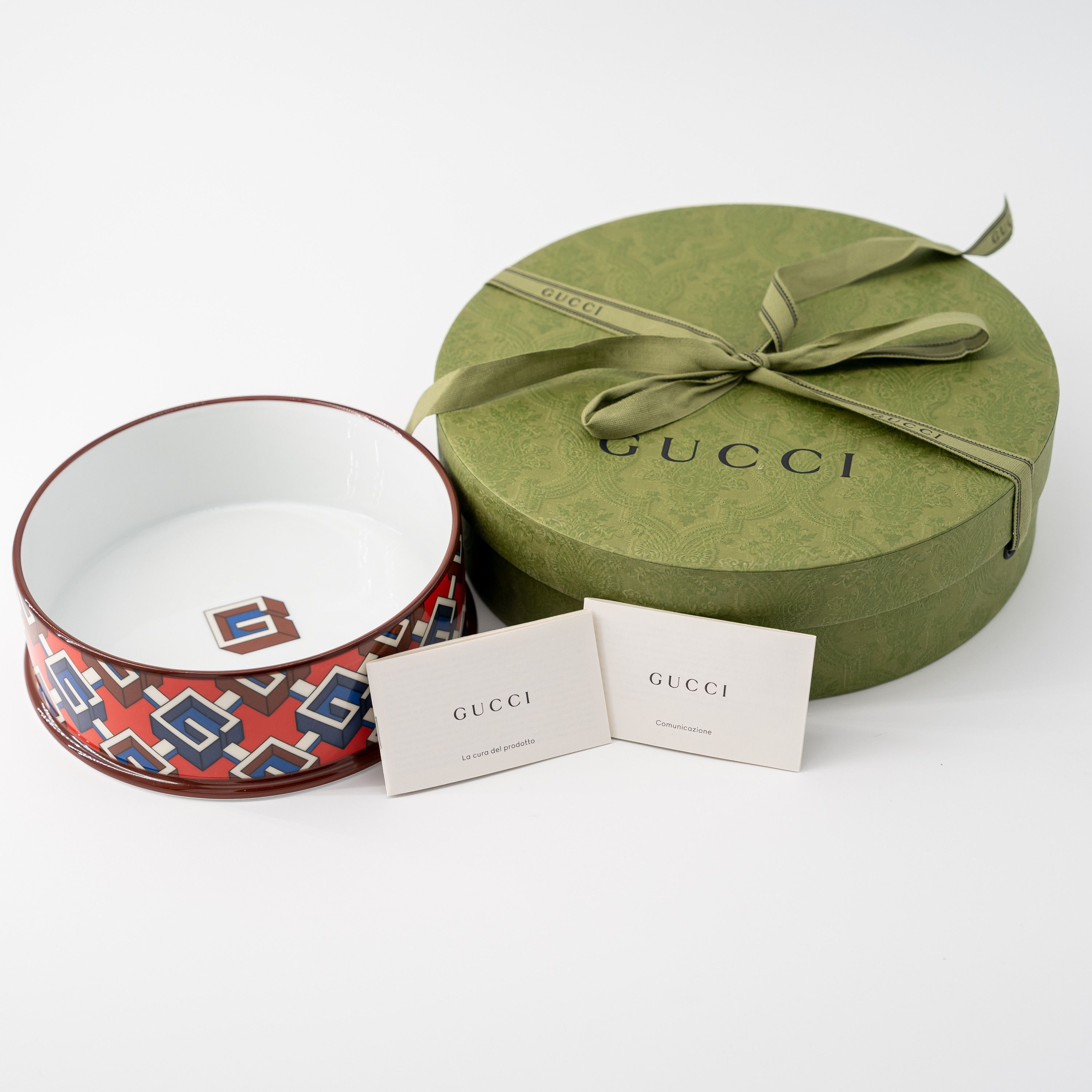 Gucci Gucci Dog Bowl Geometric G Water Food Porcelain Red BLue 9 Size ONE SIZE - 6 Thumbnail