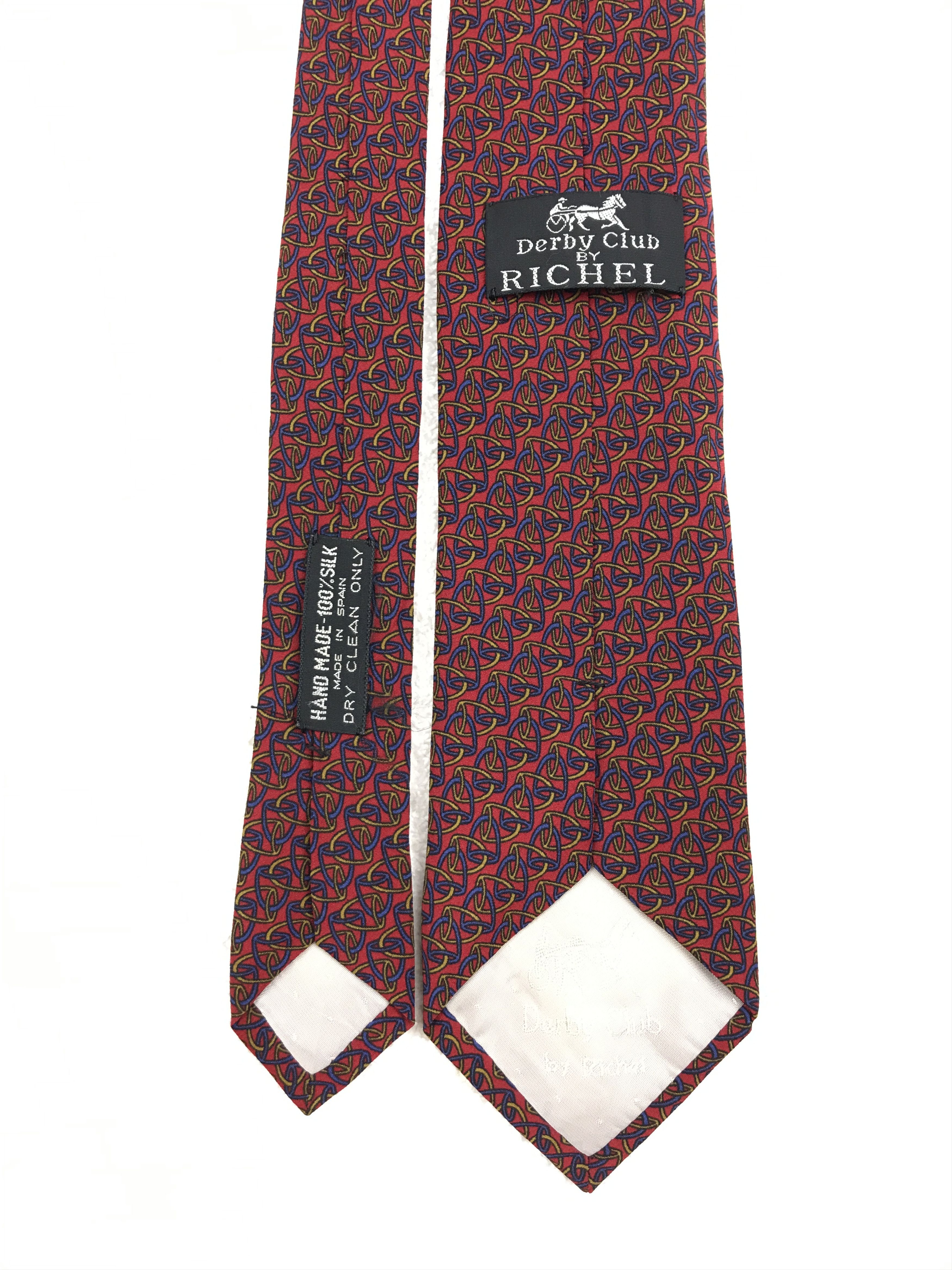 Designer × Vintage Vintage Derby Club By Richel Silk Necktie Size ONE SIZE - 4 Thumbnail