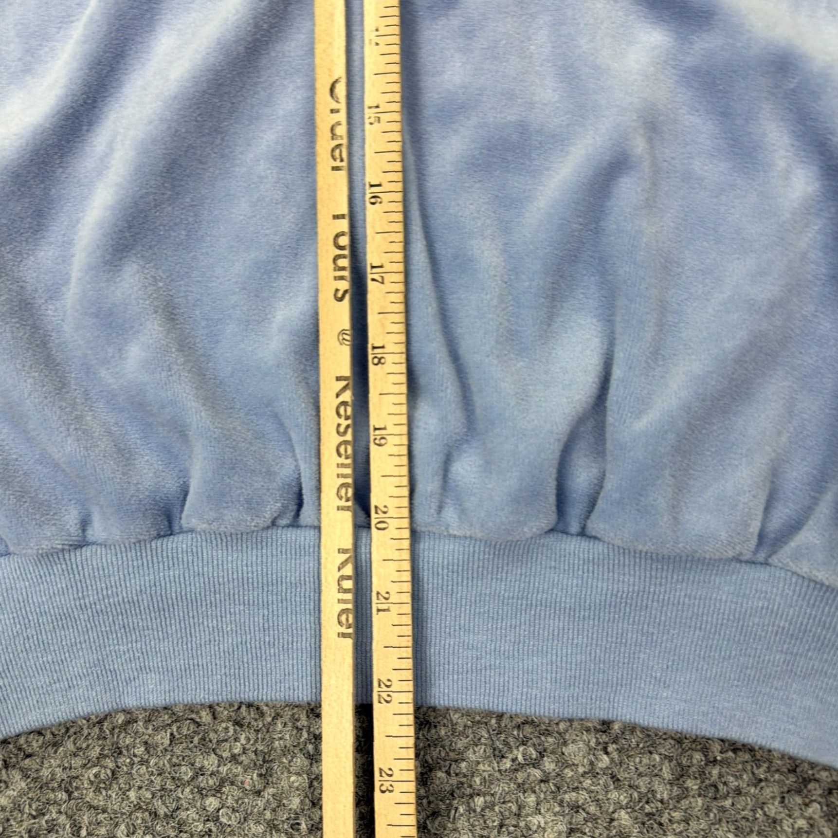 Vintage VINTAGE Nicholas by Niki-Lu Shirt Womens Large Blue Velour Chevron V Neck 80s Size L / US 10 / IT 46 - 7 Thumbnail