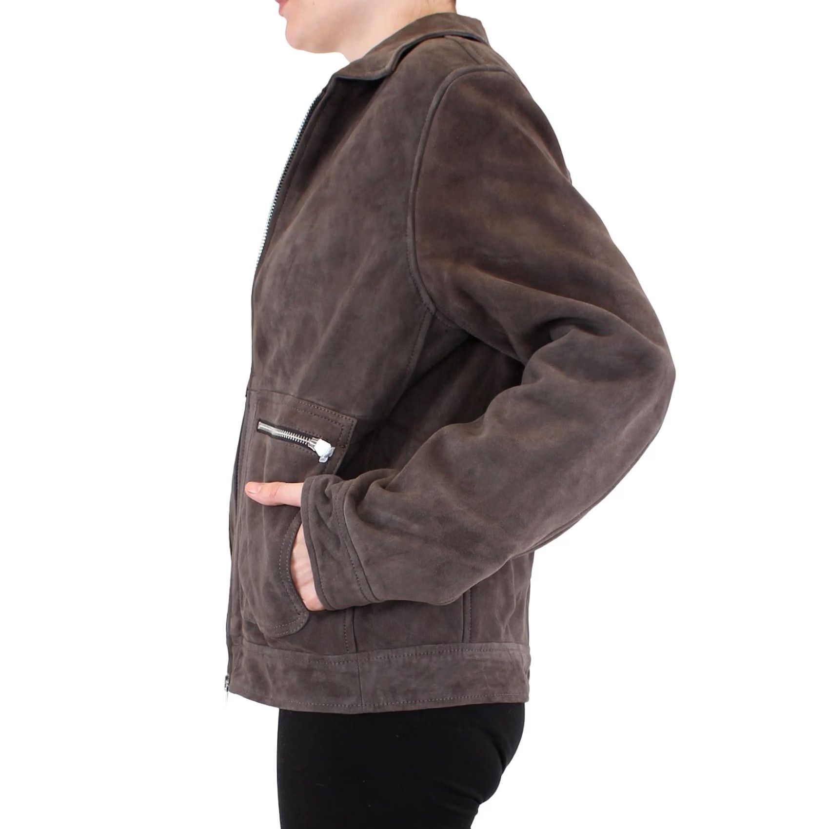 Club Monaco Club Monaco Jacket, Women's Full Zip Suede Jacket, Small, Grey, MSRP: 95 Size S / US 4 / IT 40 - 5 Thumbnail