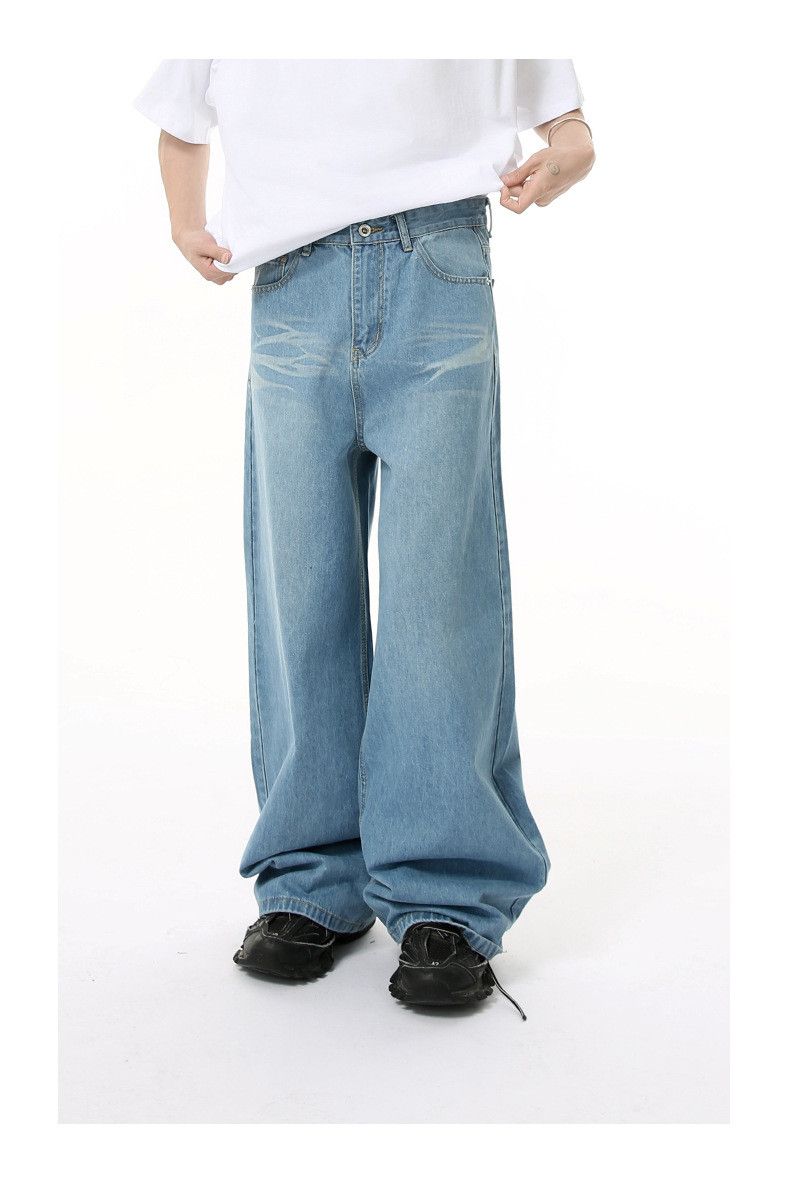 Japanese Brand × Jean Washed wide-leg cleanfit straight jeans Size US 34 / EU 50 - 2 Thumbnail