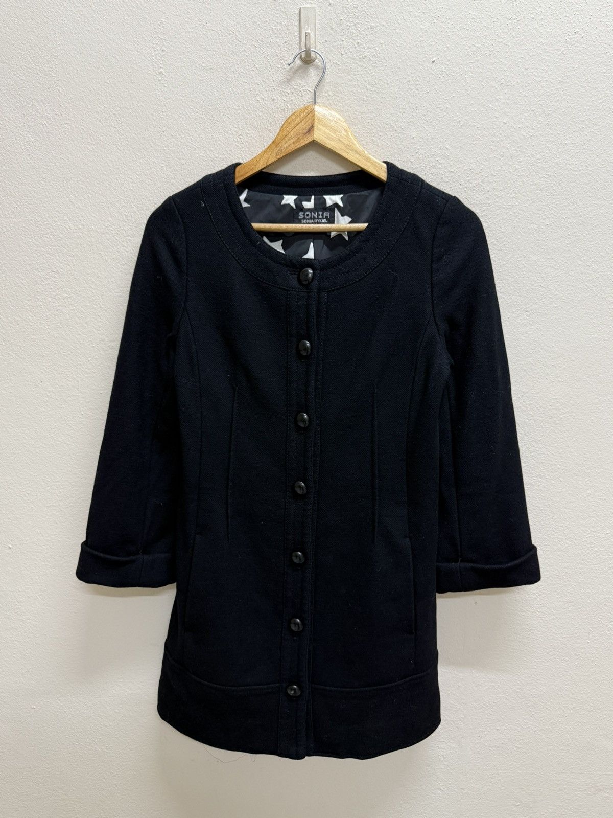 Designer × Sonia Rykiel Sonia Rykiel Knit Black Cardigan Button Up Jacket Size S / US 4 / IT 40 - 18 Thumbnail